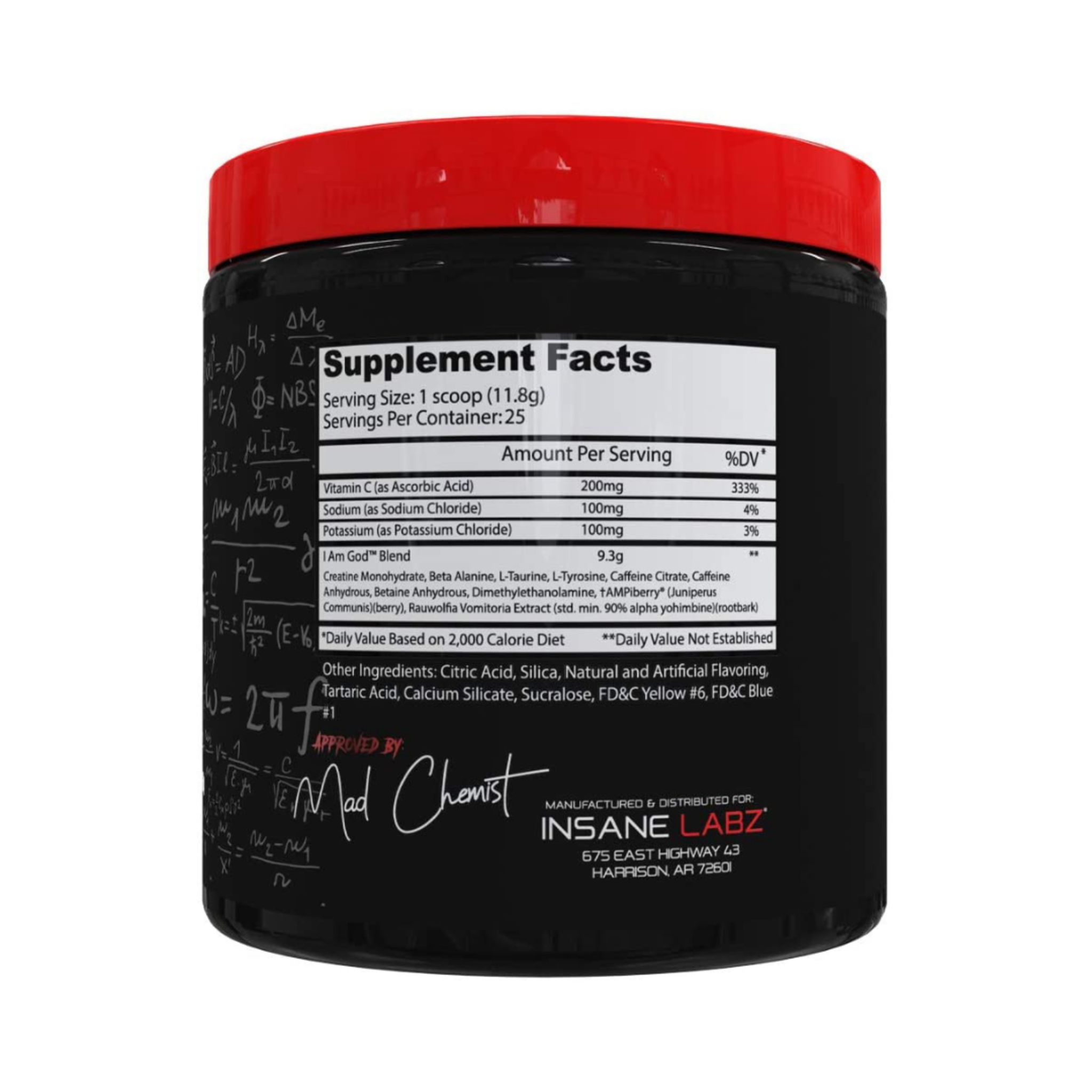 Pre-Workout, Insane Labz, I am God ( 25 Servings )