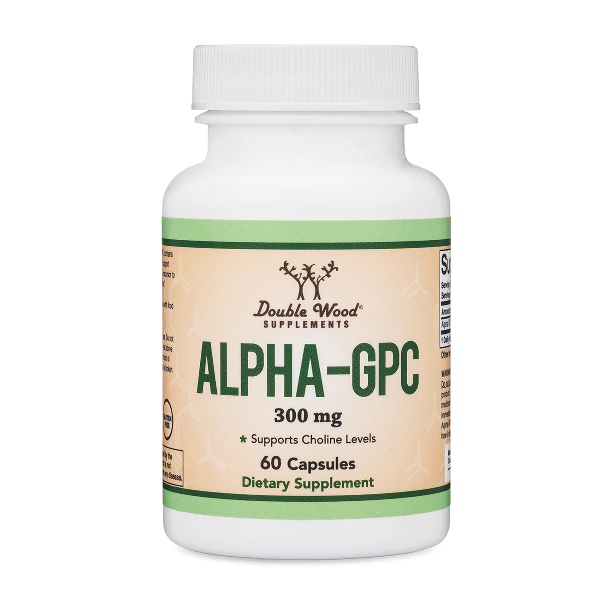 L-Alpha Glicerilfosforilcolina, Double Wood Supplements, Alpha-GPC 300mg, 60 Capsule