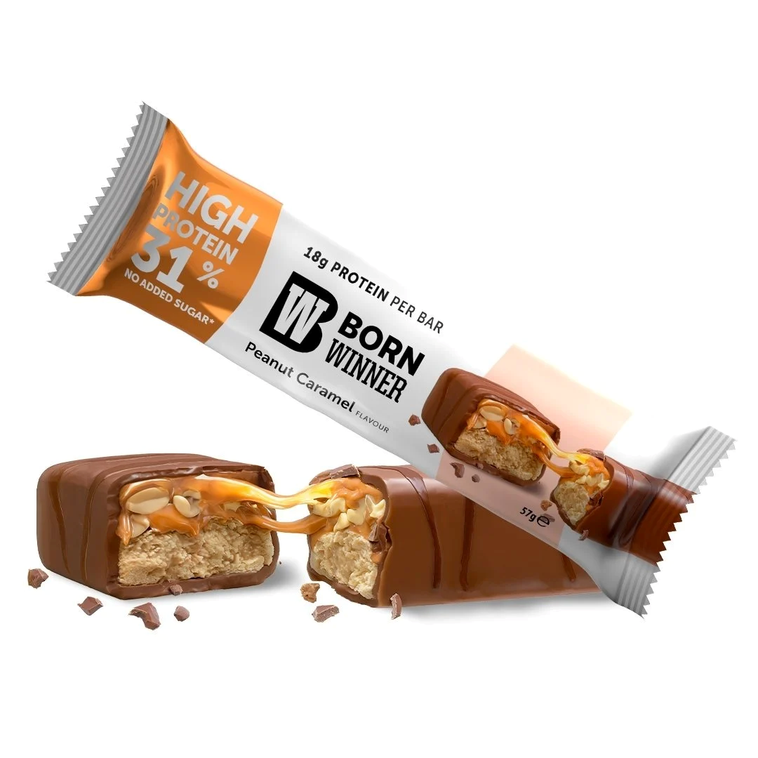 Baton Proteic, Born Winner, High Protein 31%, 57g Peanut Caramel