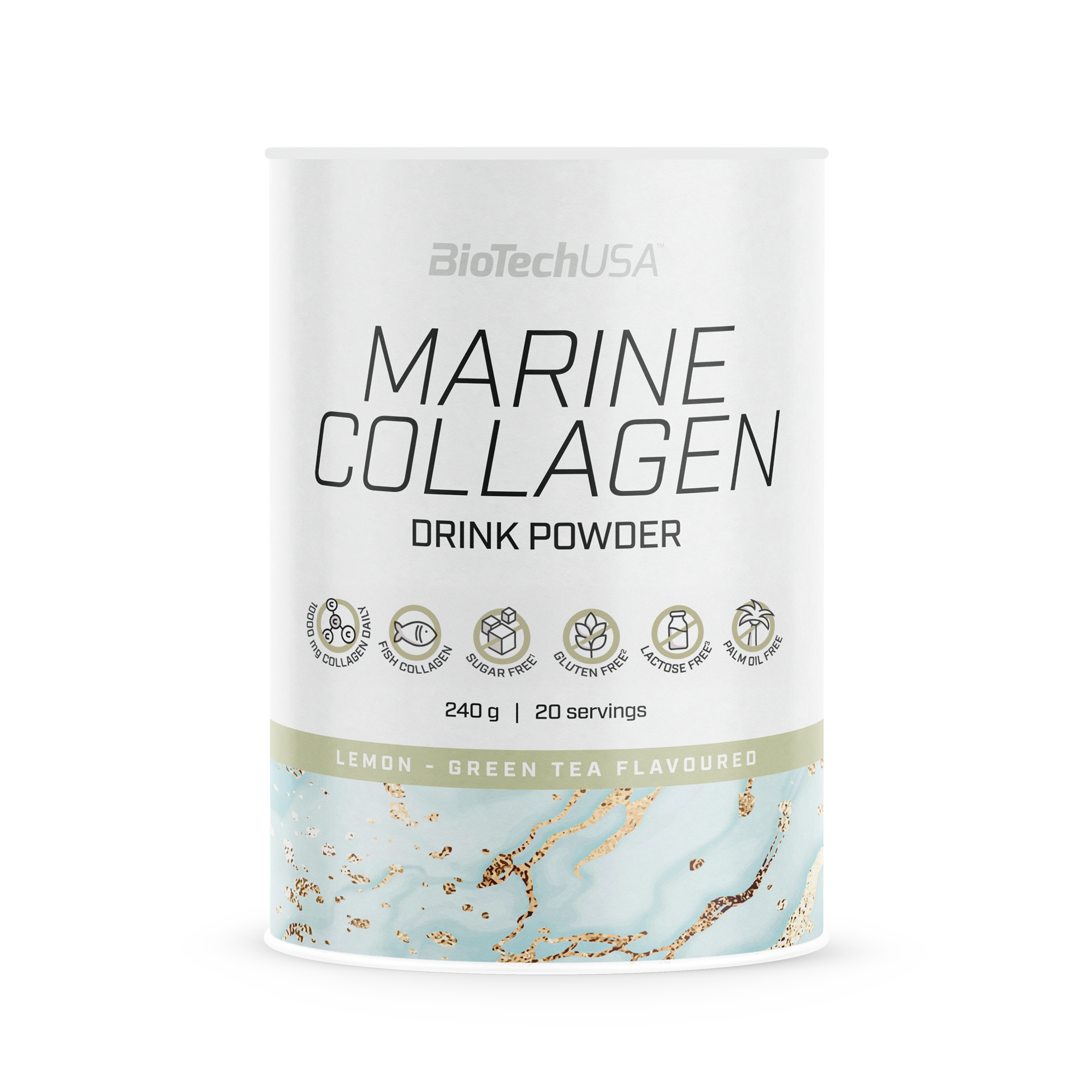 Colagen Marin Pudra, BioTechUSA, Marine Collagen, 240g, Lemon Green Tea