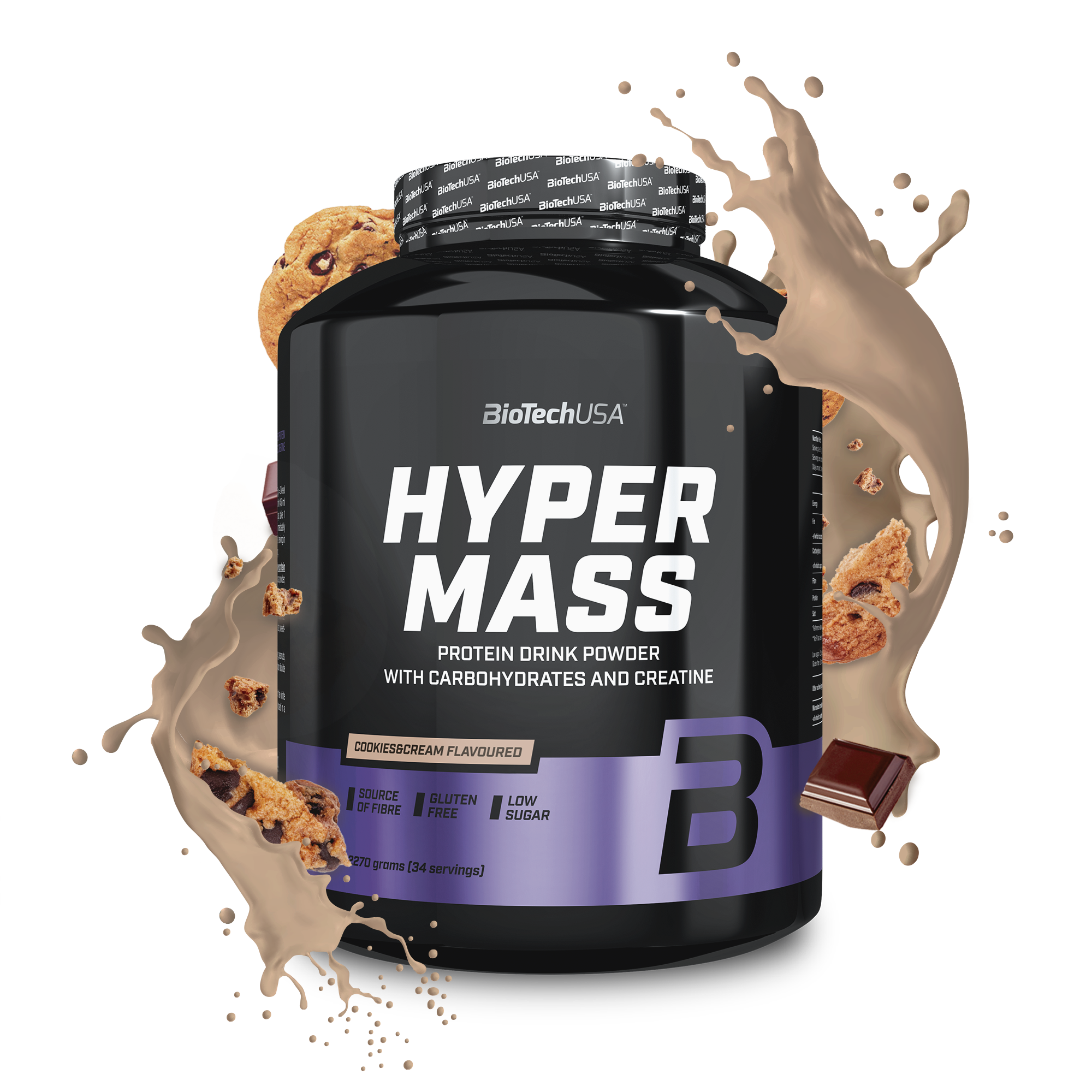 Complex_Proteina_Carbohidrati_Creatina_BioTechUSA_Hyper_Mass_2270g_Cookies&Cream