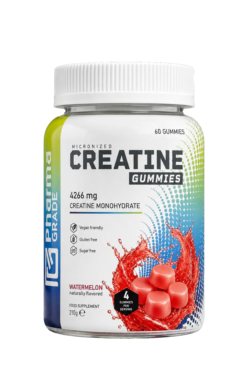 Creatină Gummies, Pharma Grade®, Creatine Gummies, 60 Jeleuri