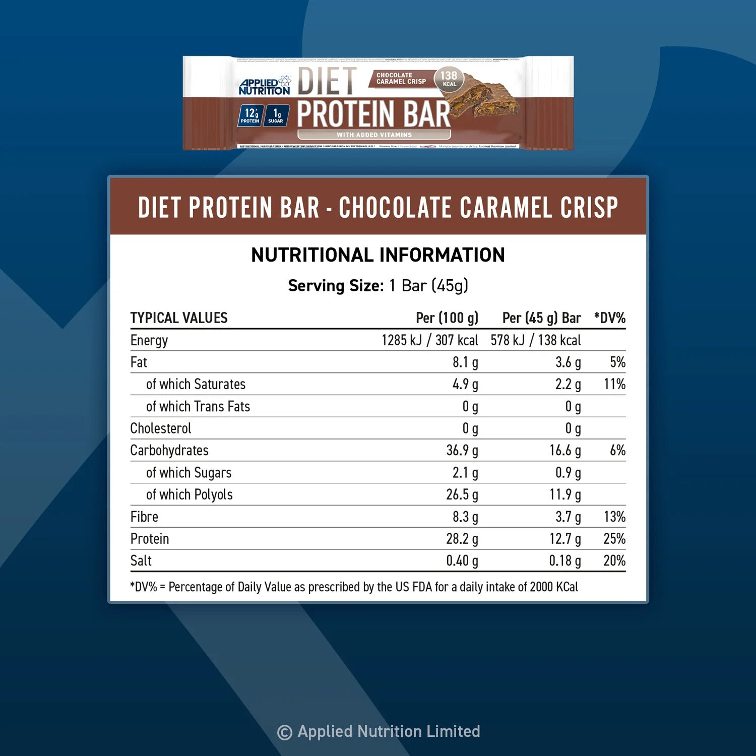 Batoane Proteice, Applied Nutrition, Diet Protein Bar, 45g