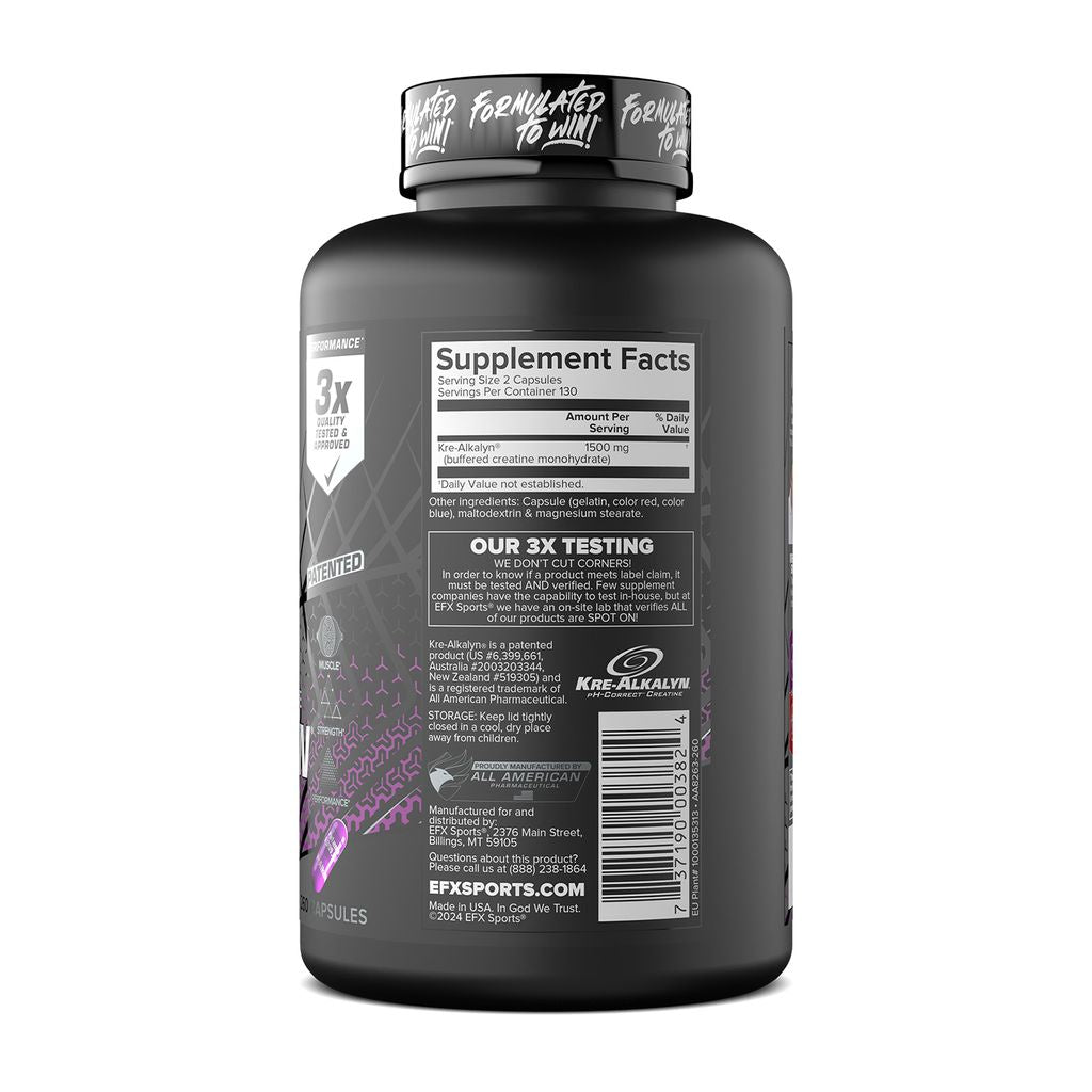 Creatina Kre-Alkalyn, EFX Sports, Kre-Alkalyn, 240caps