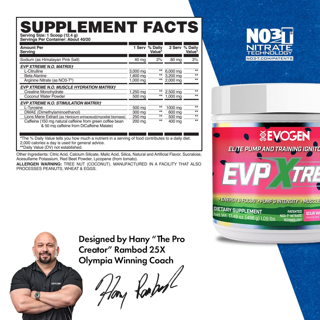 Pre Workout, Evogen, EVP Xtreme N.O, 480g