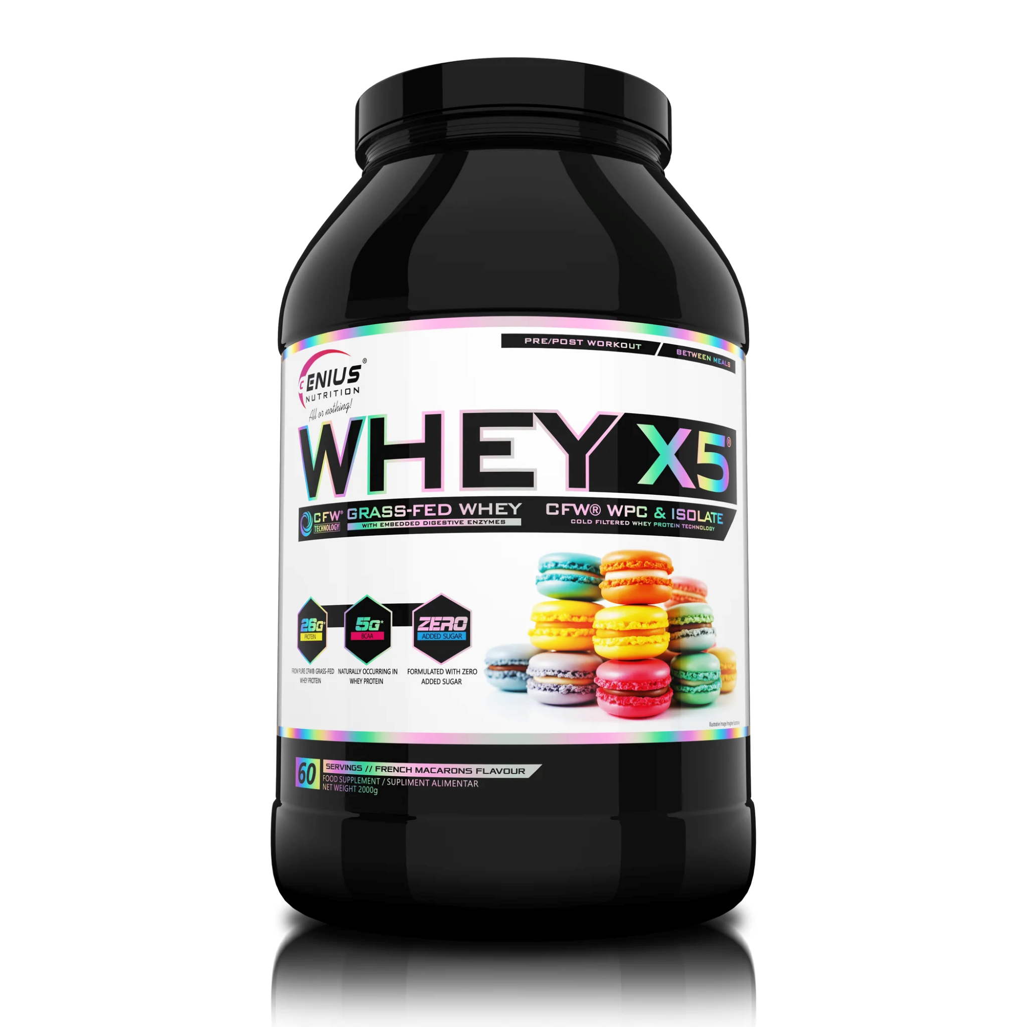 Proteine din Zer, Genius Nutrition, Whey-X5, 2000g