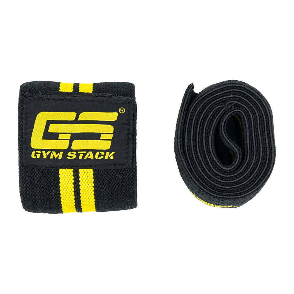 Fase pentru Cot, Gym Stack, Elbow Wraps, Black/Yellow