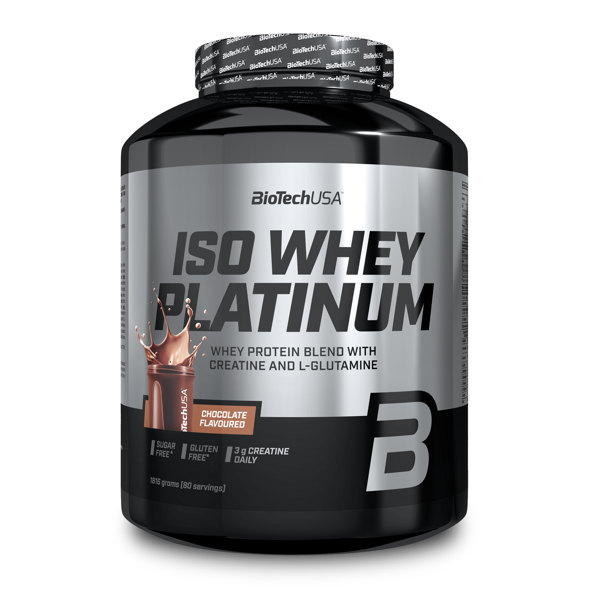 Proteina din Zer Izolat, BioTechUSA, Iso Whey Platinum, 1816g Chocolate