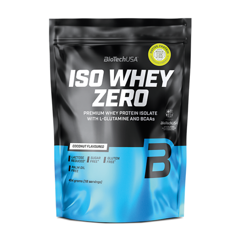 Proteina din Zer Izolat, Continut Scazut de Lactoza, BioTechUSA, Iso Whey Zero Lactose Reduced, 454g