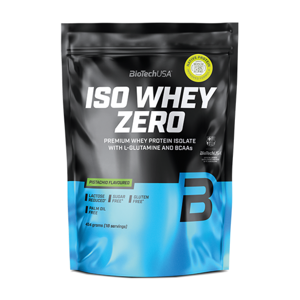 Proteina din Zer Izolat, Continut Scazut de Lactoza, BioTechUSA, Iso Whey Zero Lactose Reduced, 454g