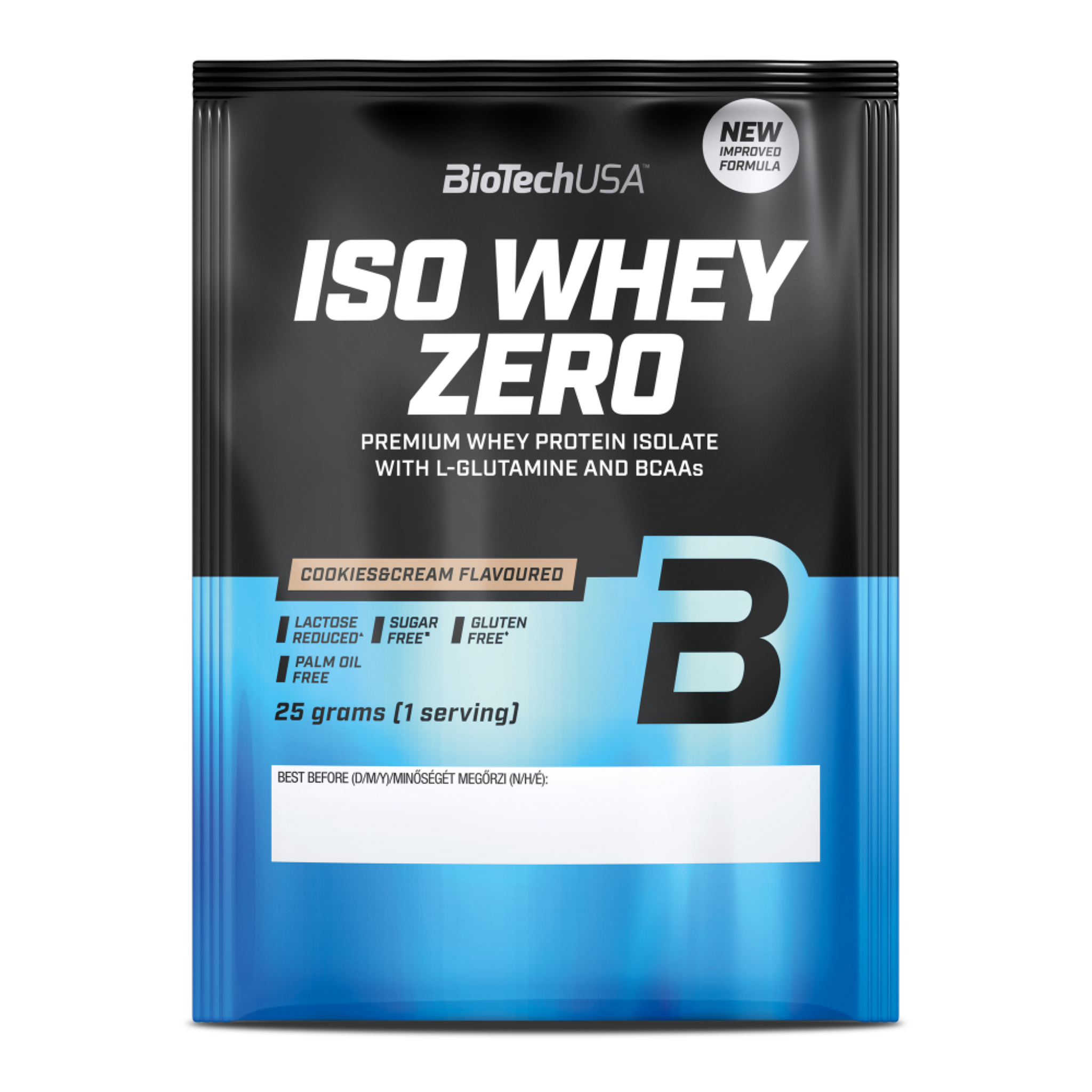 Proteină din Zer Izolat, Conținut Scăzut de Lactoză, BioTechUSA, Iso Whey Zero, Lactose Reduced, 25g