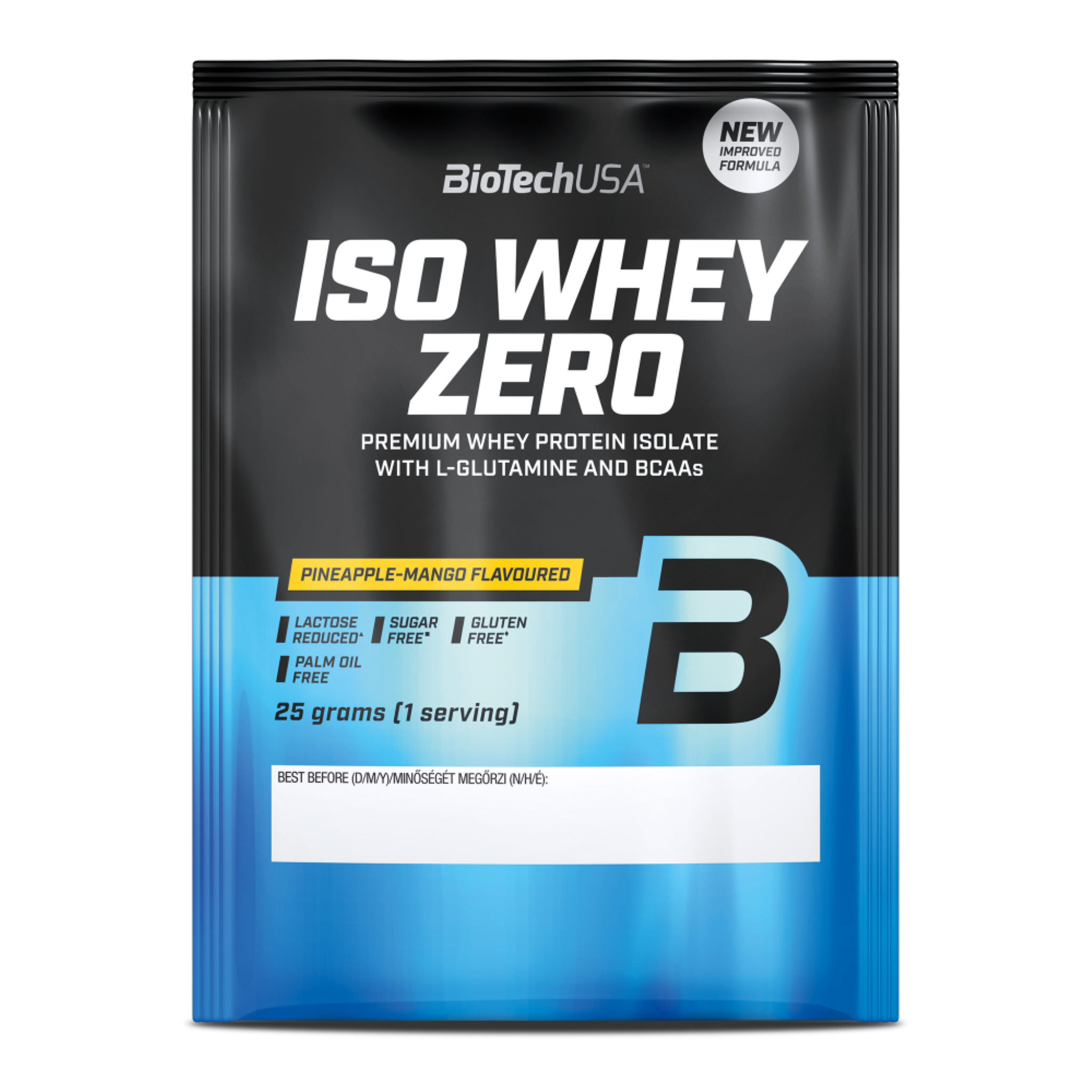 Proteină din Zer Izolat cu Conținut Scăzut de Lactoză, BioTechUSA Iso Whey Zero Lactose Reduced, 25g