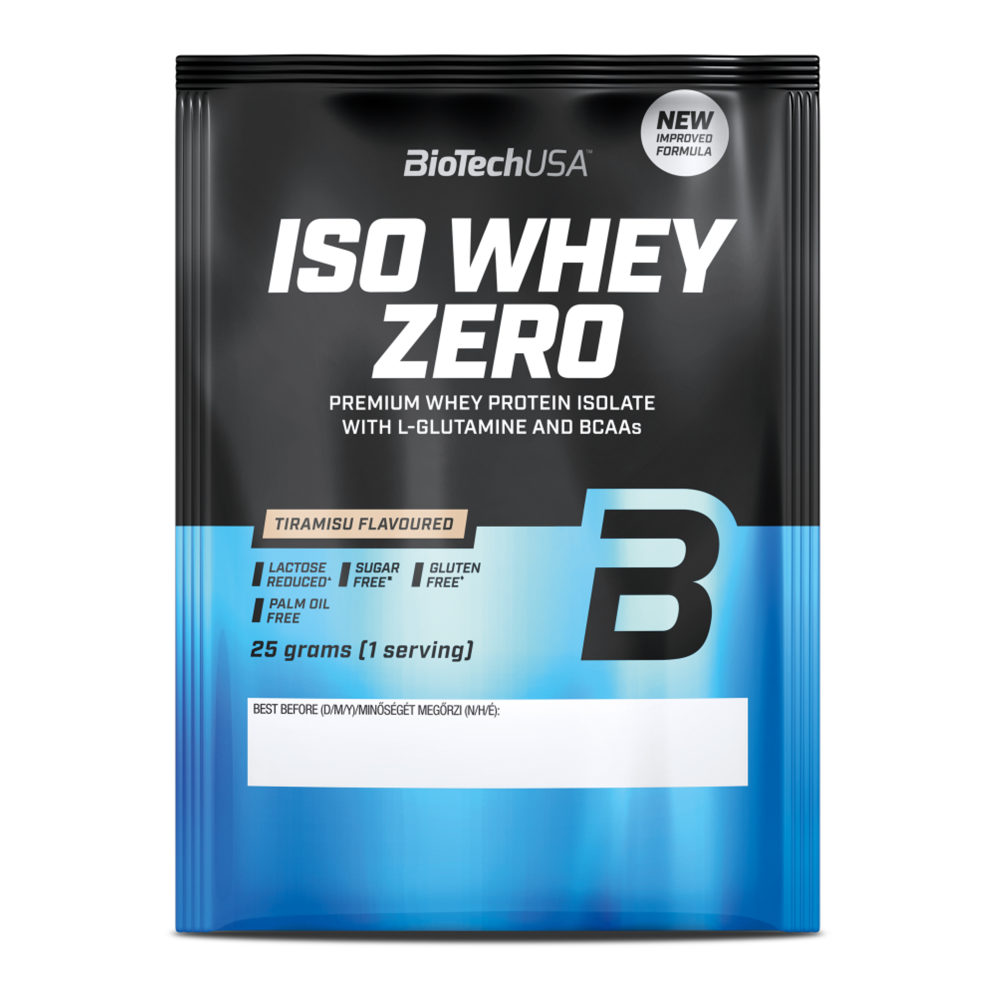 Proteină din Zer Izolat, Conținut Scăzut de Lactoză, BioTechUSA, Iso Whey Zero, Lactose Reduced, 25g