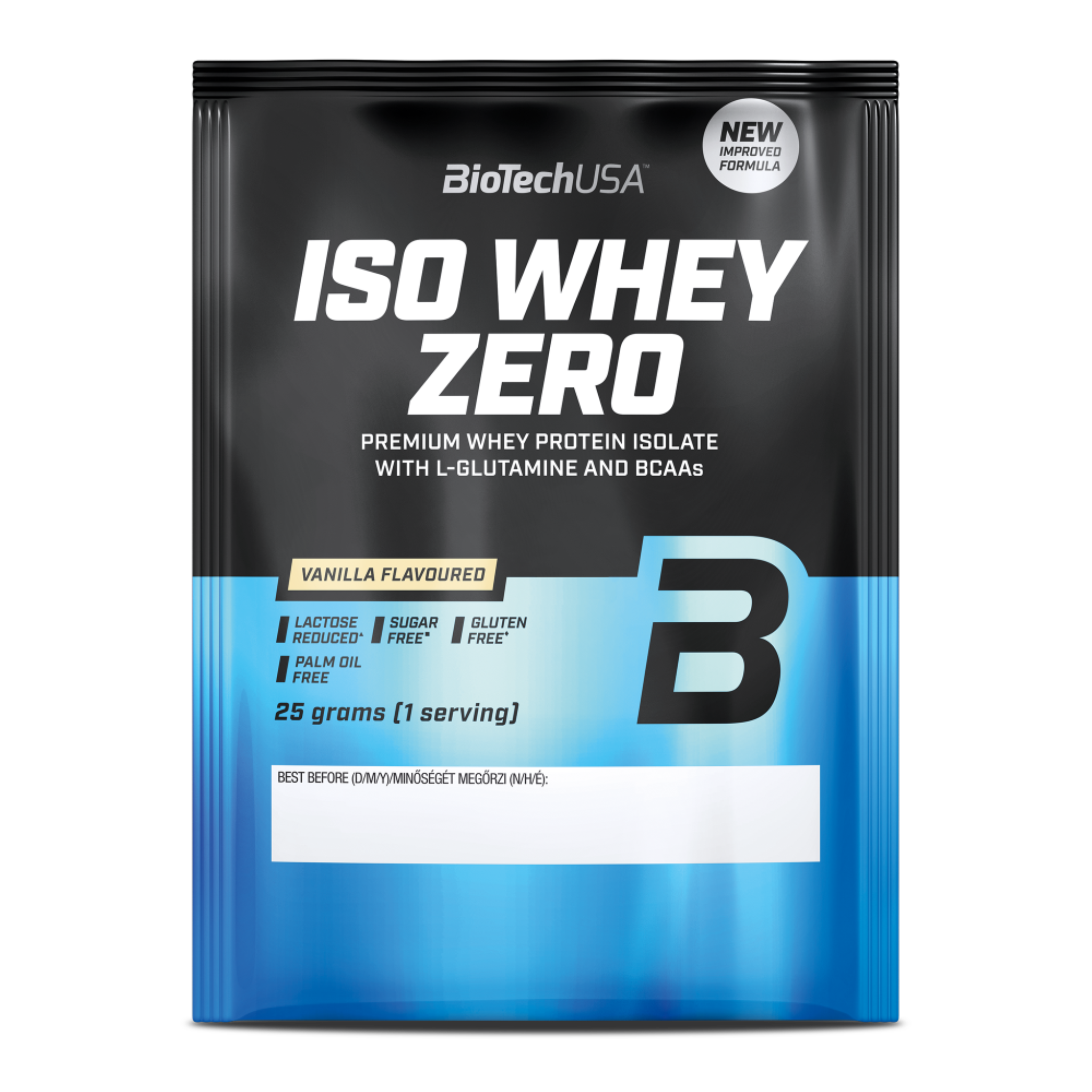 Proteină din Zer Izolat cu Conținut Scăzut de Lactoză, BioTechUSA Iso Whey Zero Lactose Reduced, 25g