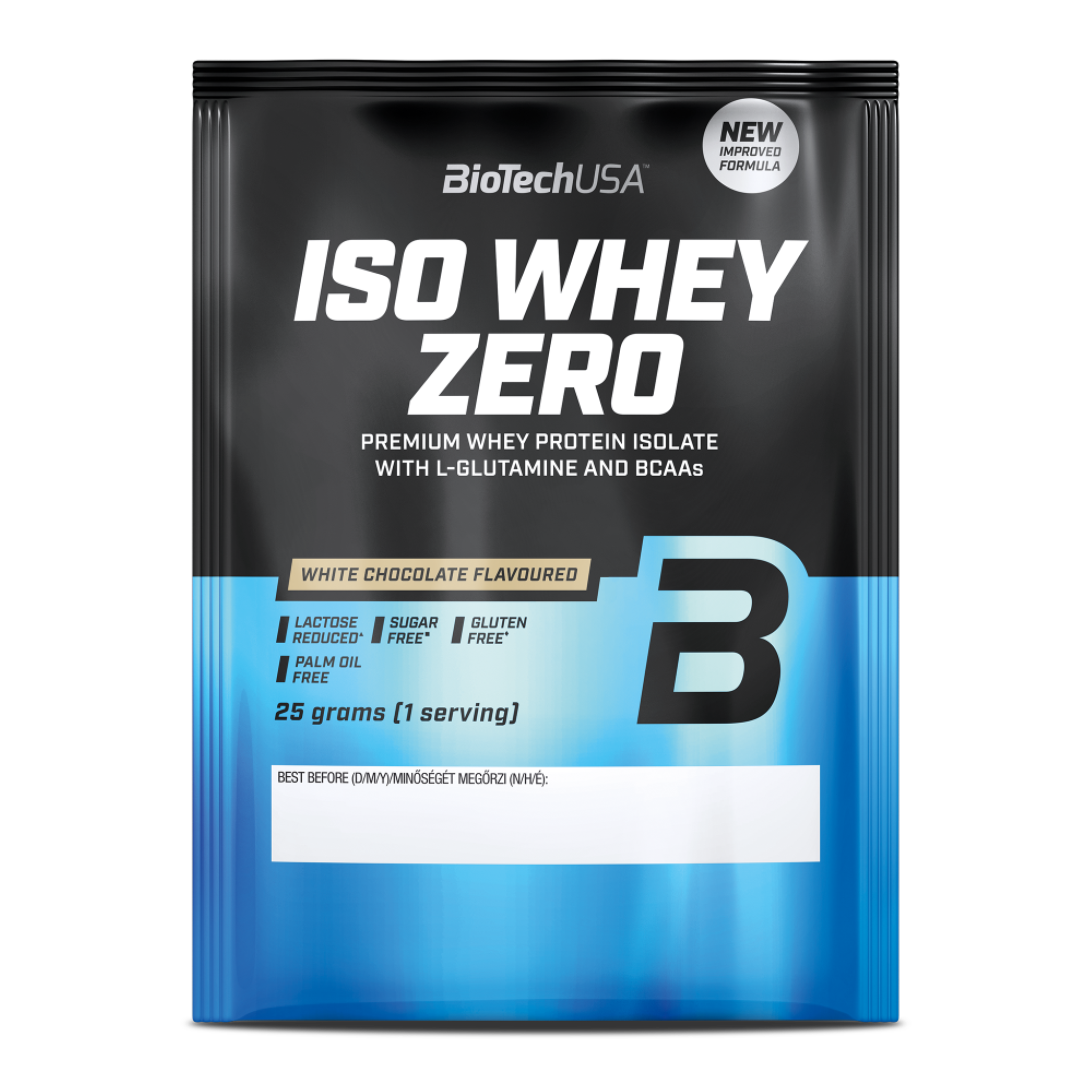 Proteină din Zer Izolat cu Conținut Scăzut de Lactoză, BioTechUSA Iso Whey Zero Lactose Reduced, 25g
