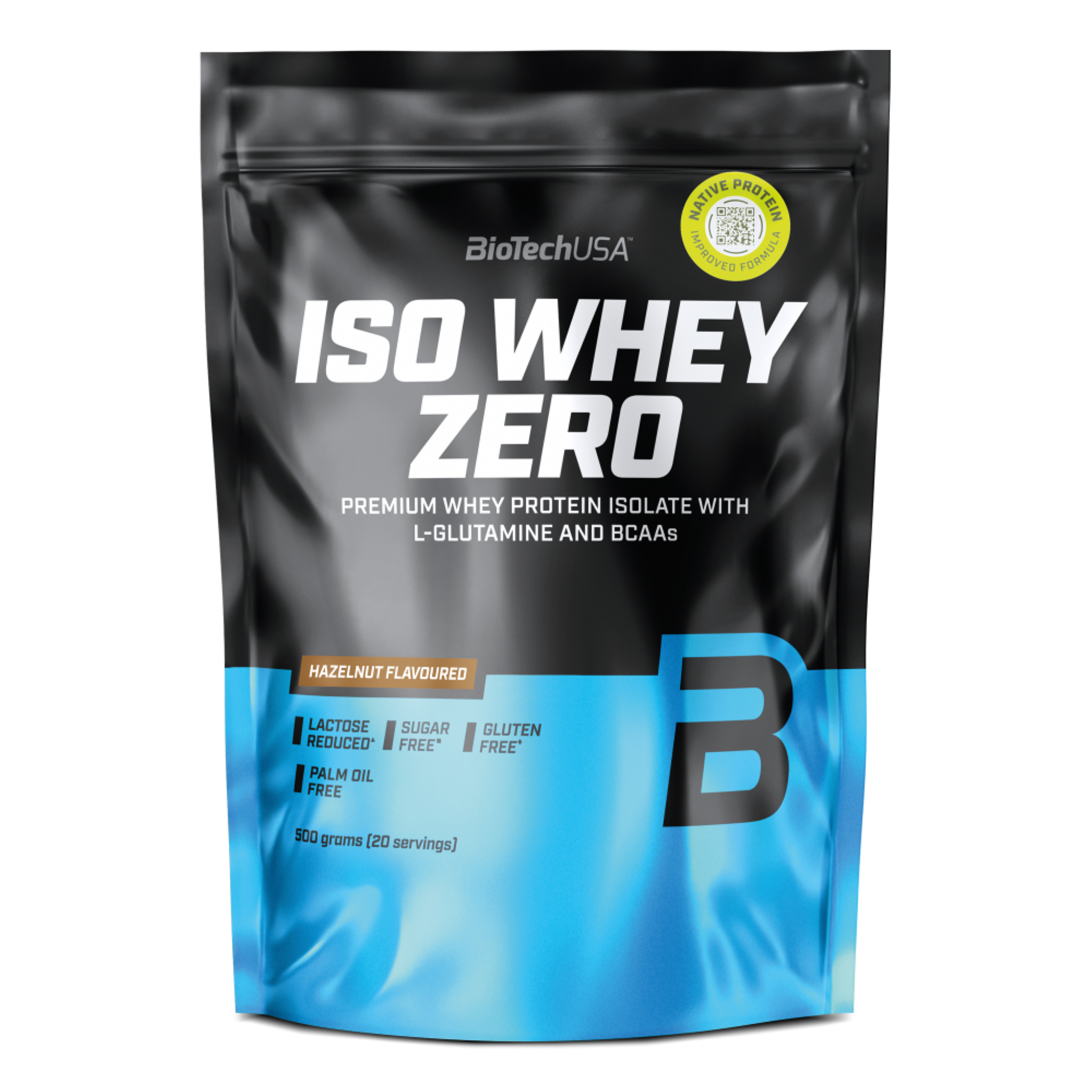 BioTechUSA Iso Whey Zero Lactose Reduced, Proteină din Zer Izolat cu Conținut Scăzut de Lactoză, 500g