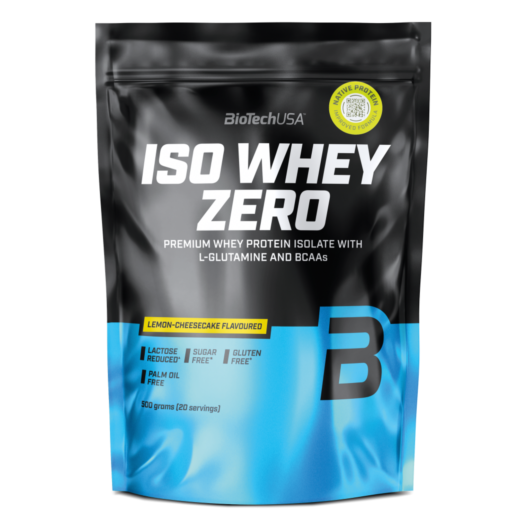 BioTechUSA Iso Whey Zero Lactose Reduced, Proteină din Zer Izolat cu Conținut Scăzut de Lactoză, 500g