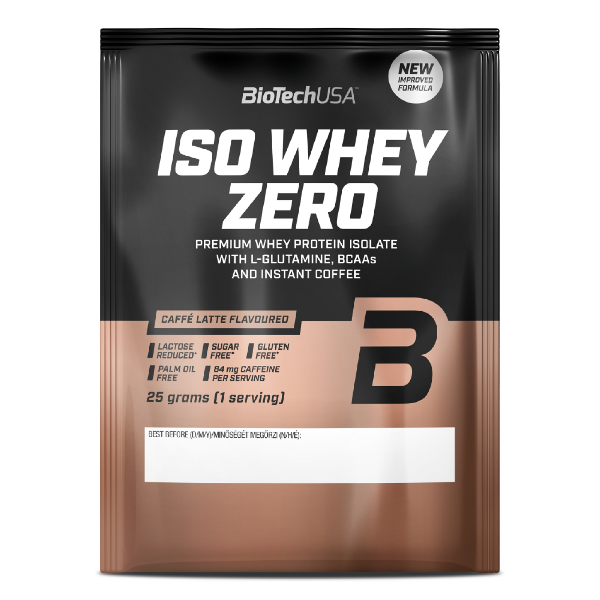 Proteină din Zer Izolat, Conținut Scăzut de Lactoză, BioTechUSA, Iso Whey Zero, Lactose Reduced, 25g