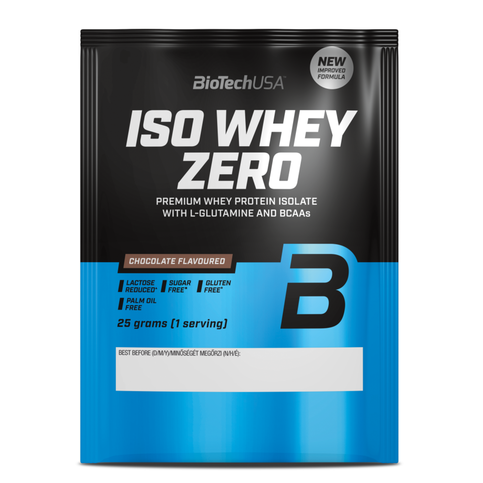 Proteină din Zer Izolat, Conținut Scăzut de Lactoză, BioTechUSA, Iso Whey Zero, Lactose Reduced, 25g