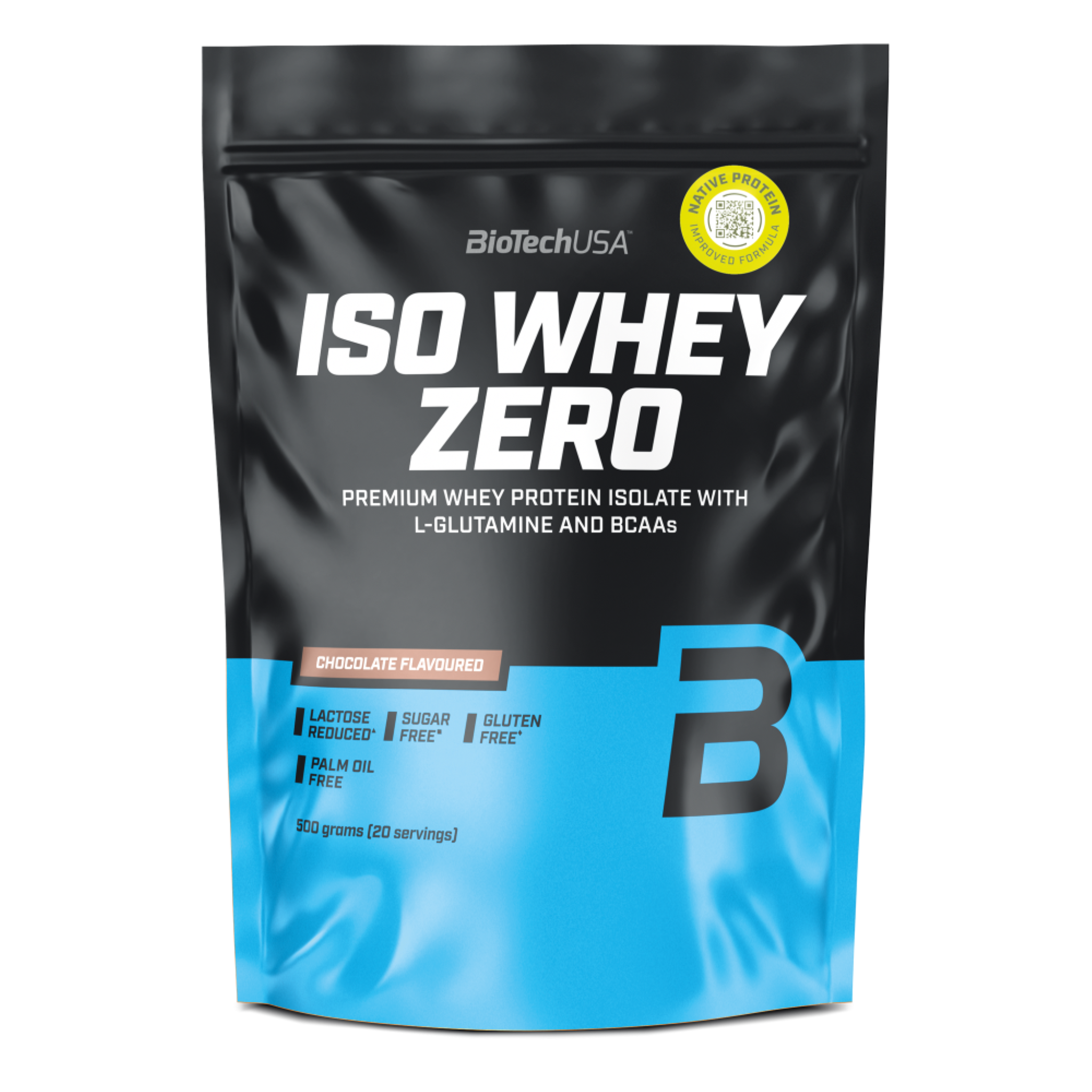 BioTechUSA Iso Whey Zero Lactose Reduced, Proteină din Zer Izolat cu Conținut Scăzut de Lactoză, 500g