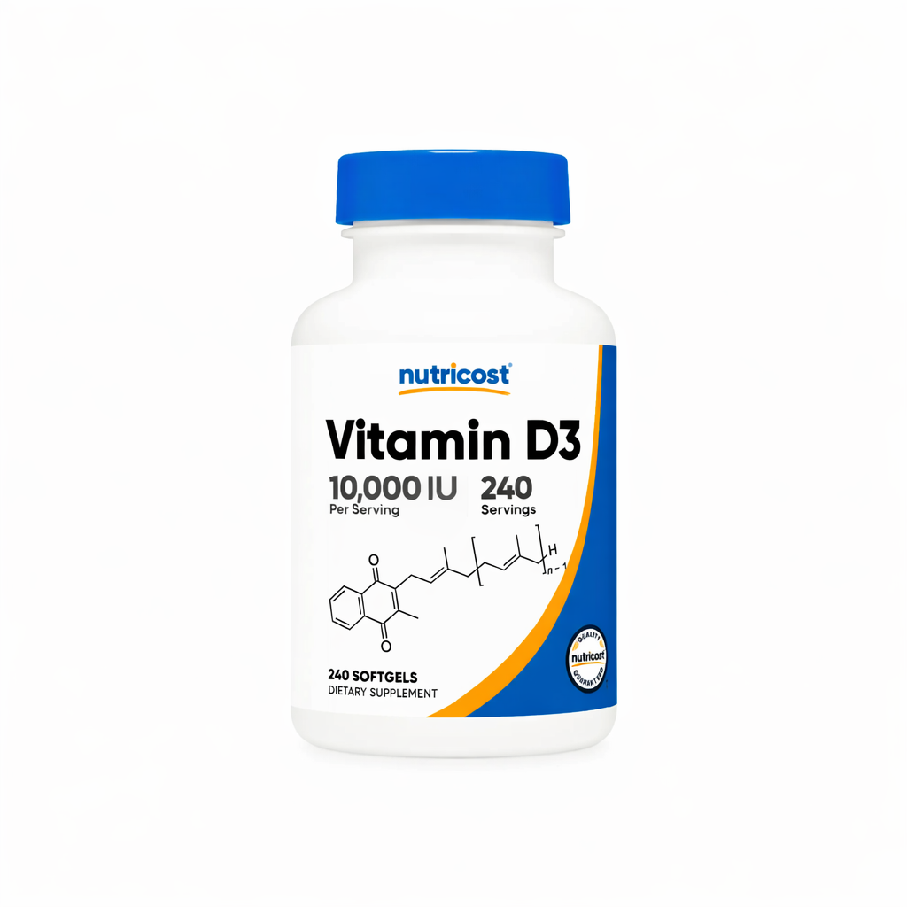 Vitamina D3, Nutricost, Vitamin D3, 10.000 IU, 240 Softgels