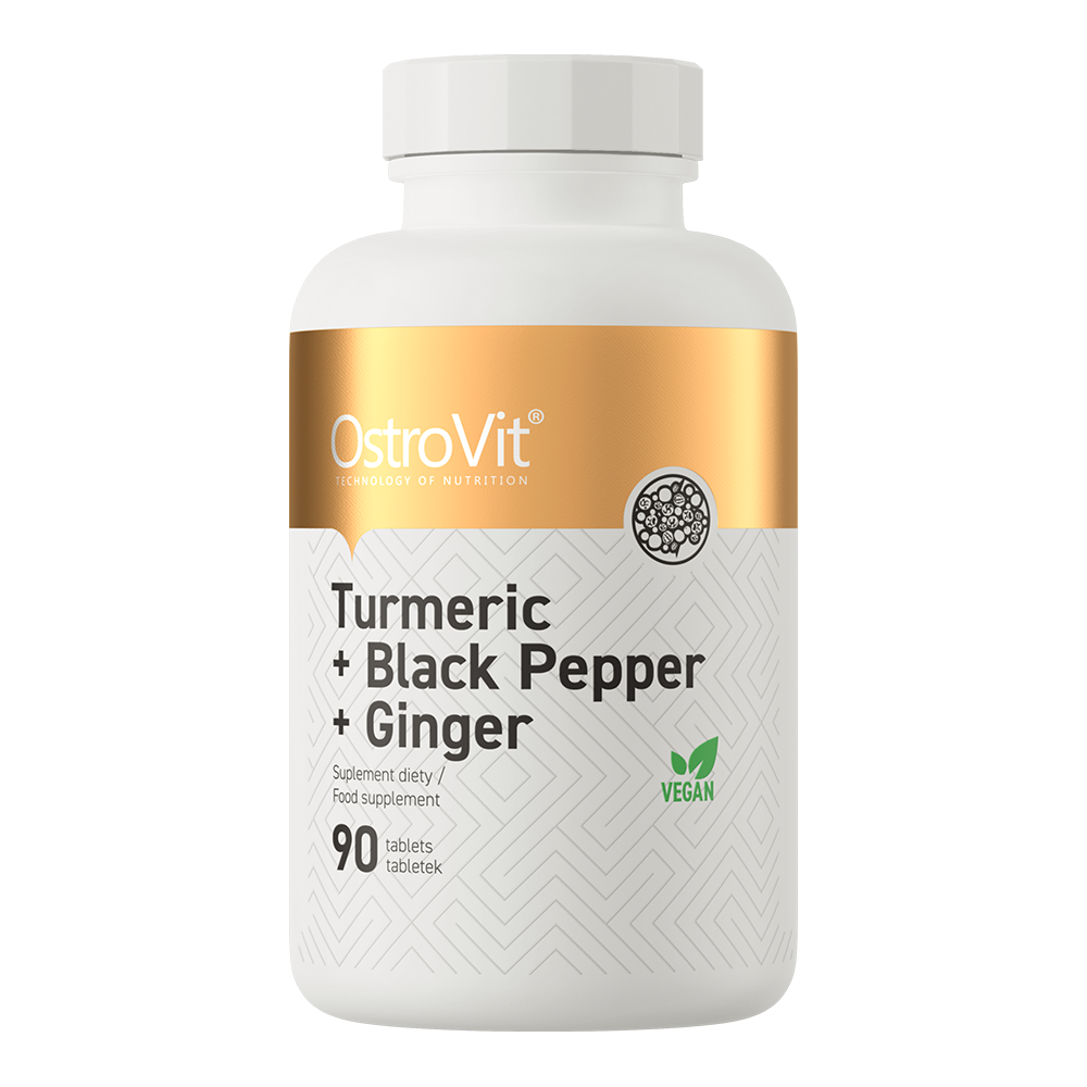 Turmeric + Piper Negru + Ghimbir, OstroVit, Turmeric + Black Pepper + Ginger, 90 tabs