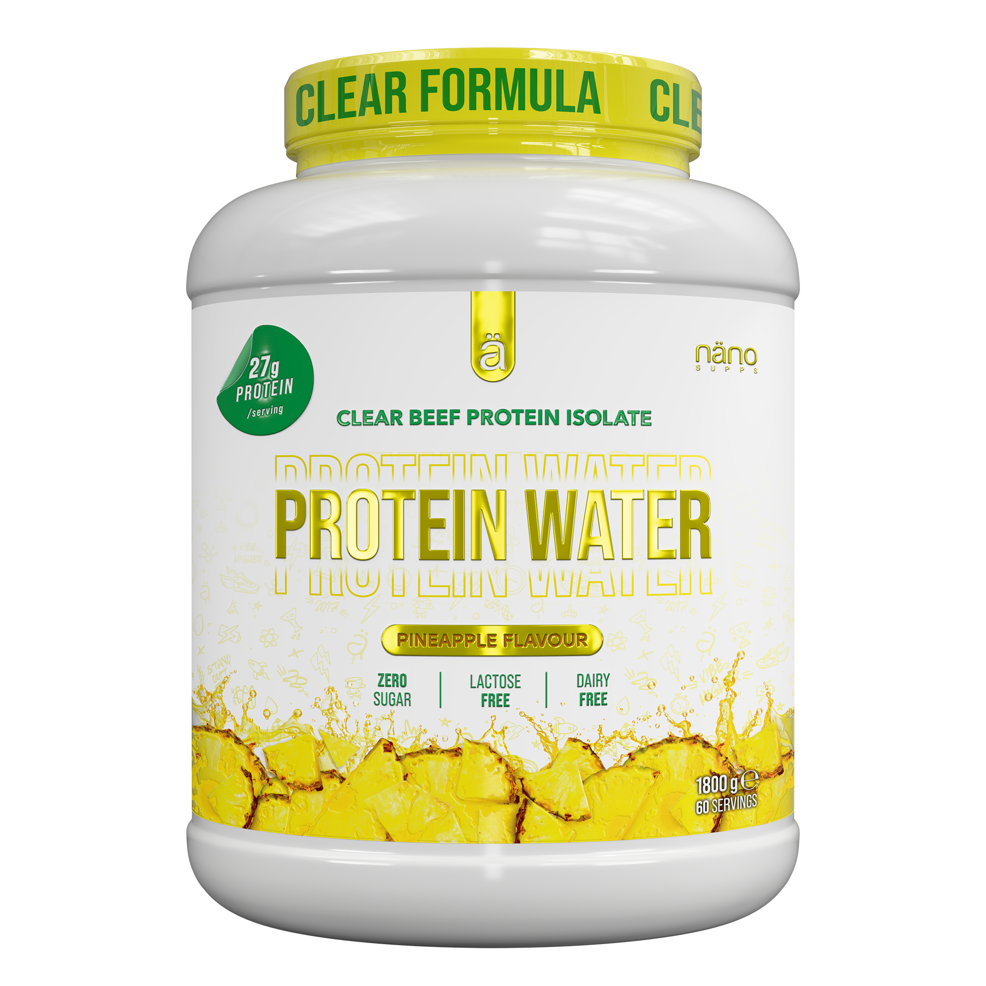 Proteina din Vita Isolate Clear, Nanosupps, Protein Water, 1800g