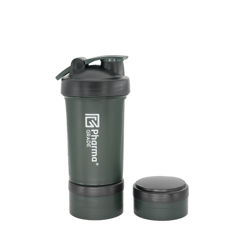 Pharma Grade Triple Pro Shaker 450ml vedere laterala cu gradatii marcate