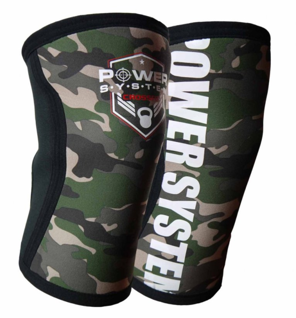 Fase pentru Genunchi, Power System, Neoprene Knee Sleeves, Camo Green