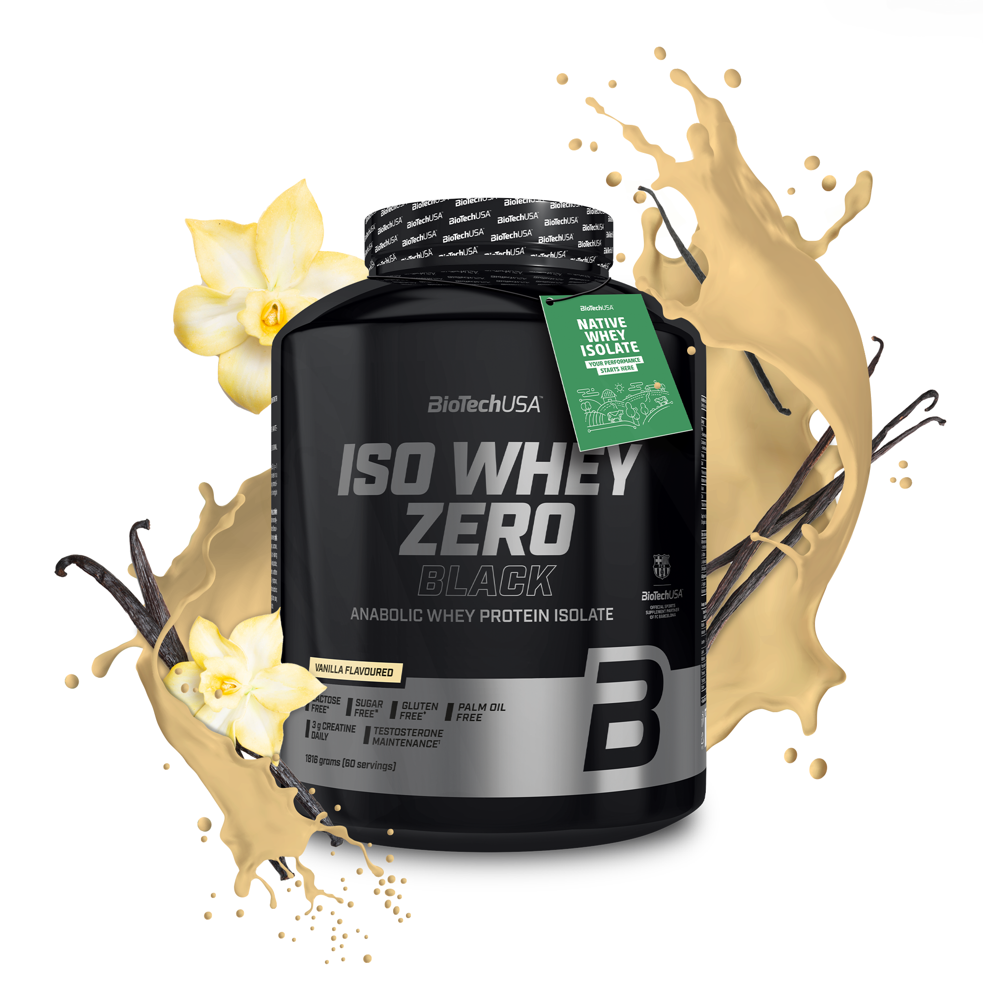 Proteina din Zer, BioTechUSA, Iso Whey Zero Black, 1816g, Vanilla