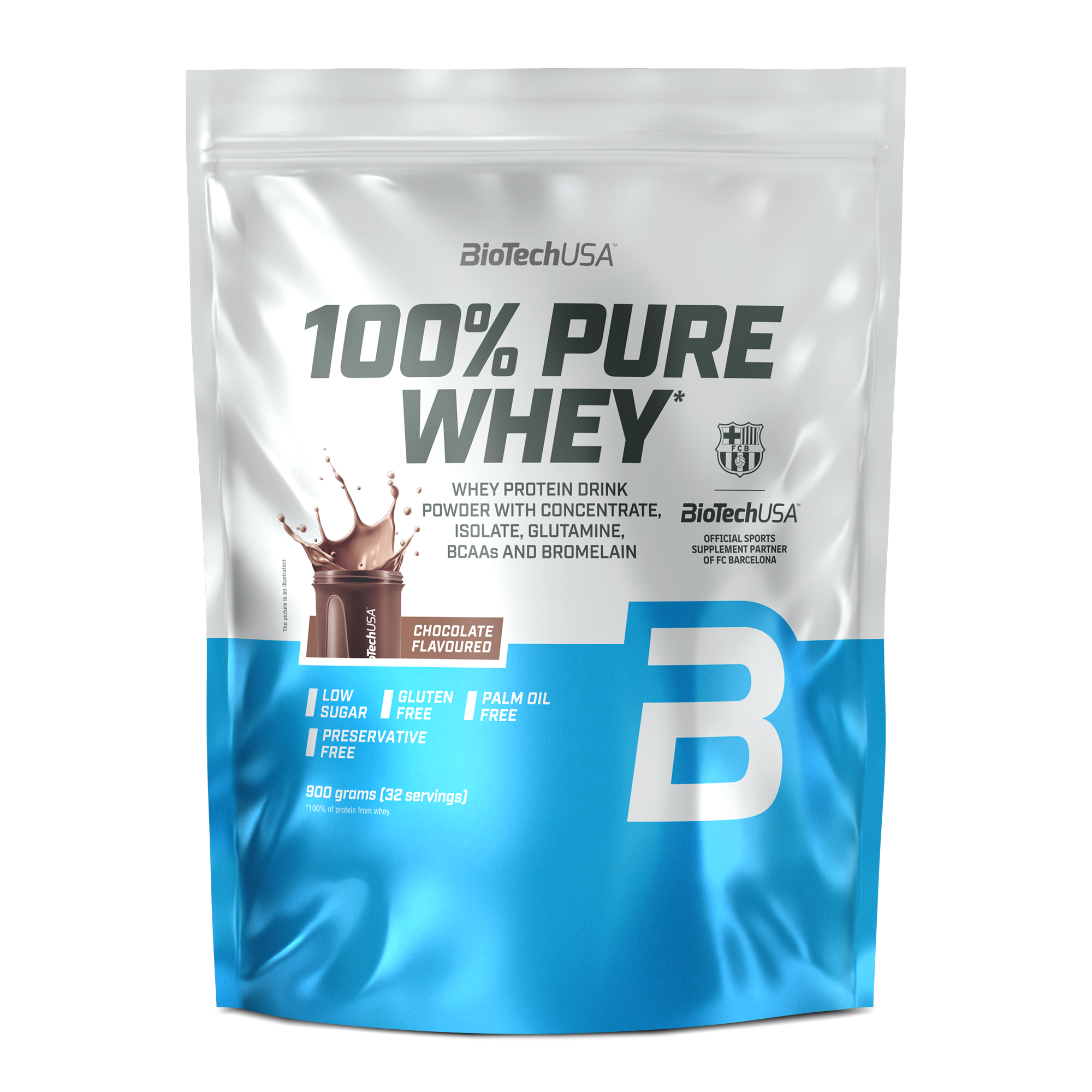 Proteina din Zer, BiotechUSA, 100% Pure Whey, 900g, Chocolate