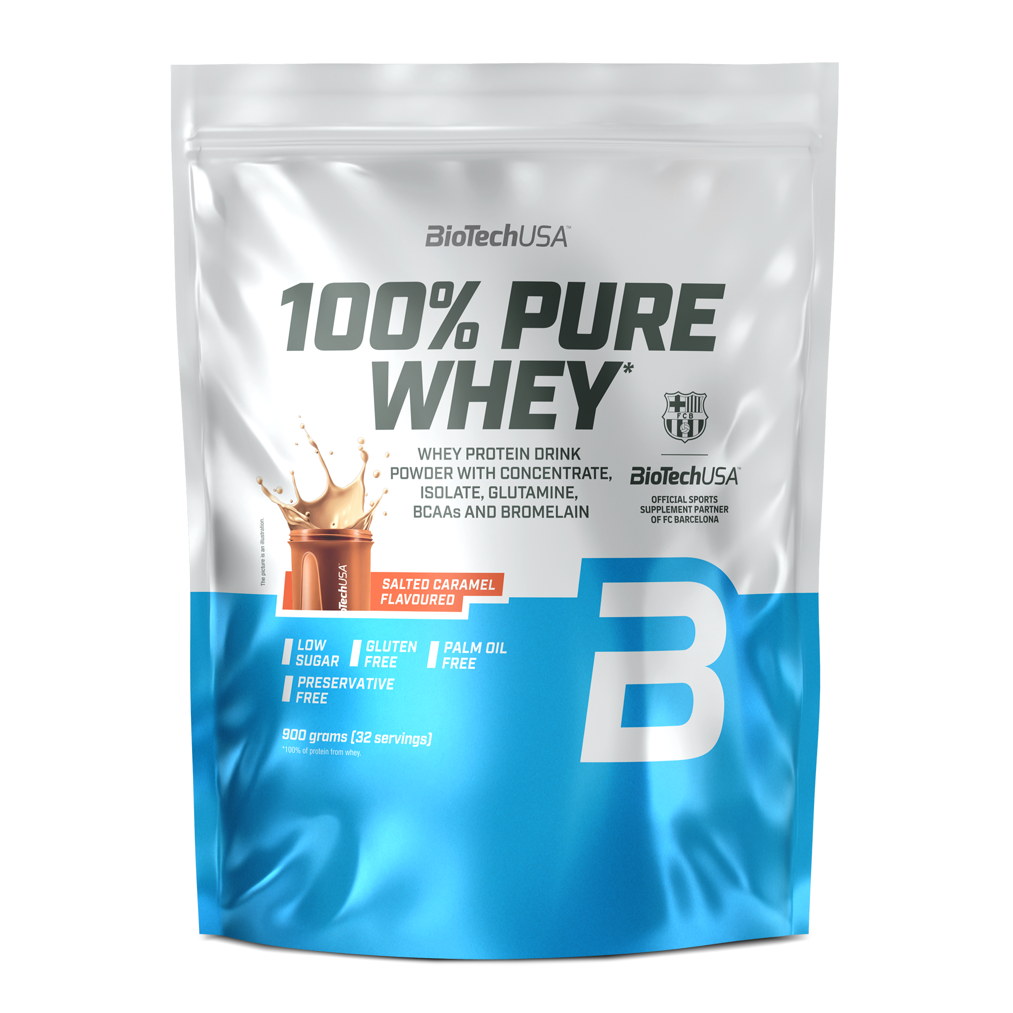 Proteina din Zer, BiotechUSA, 100% Pure Whey, 900g, Salted Caramel