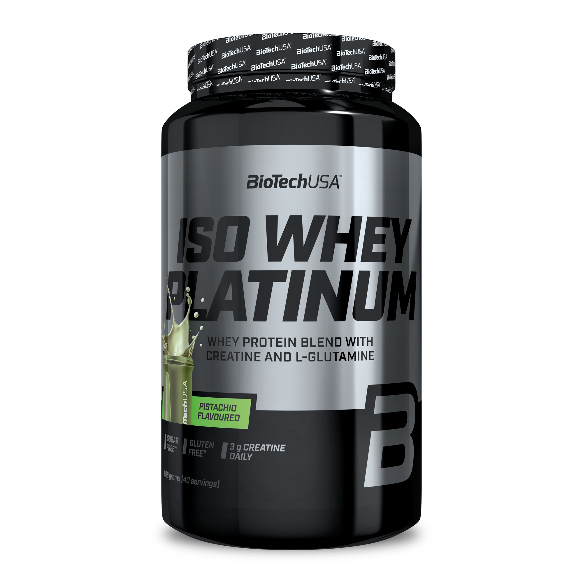 Proteina din Zer Izolat, BioTechUSA, Iso Whey Platinum, 908g Pistachio