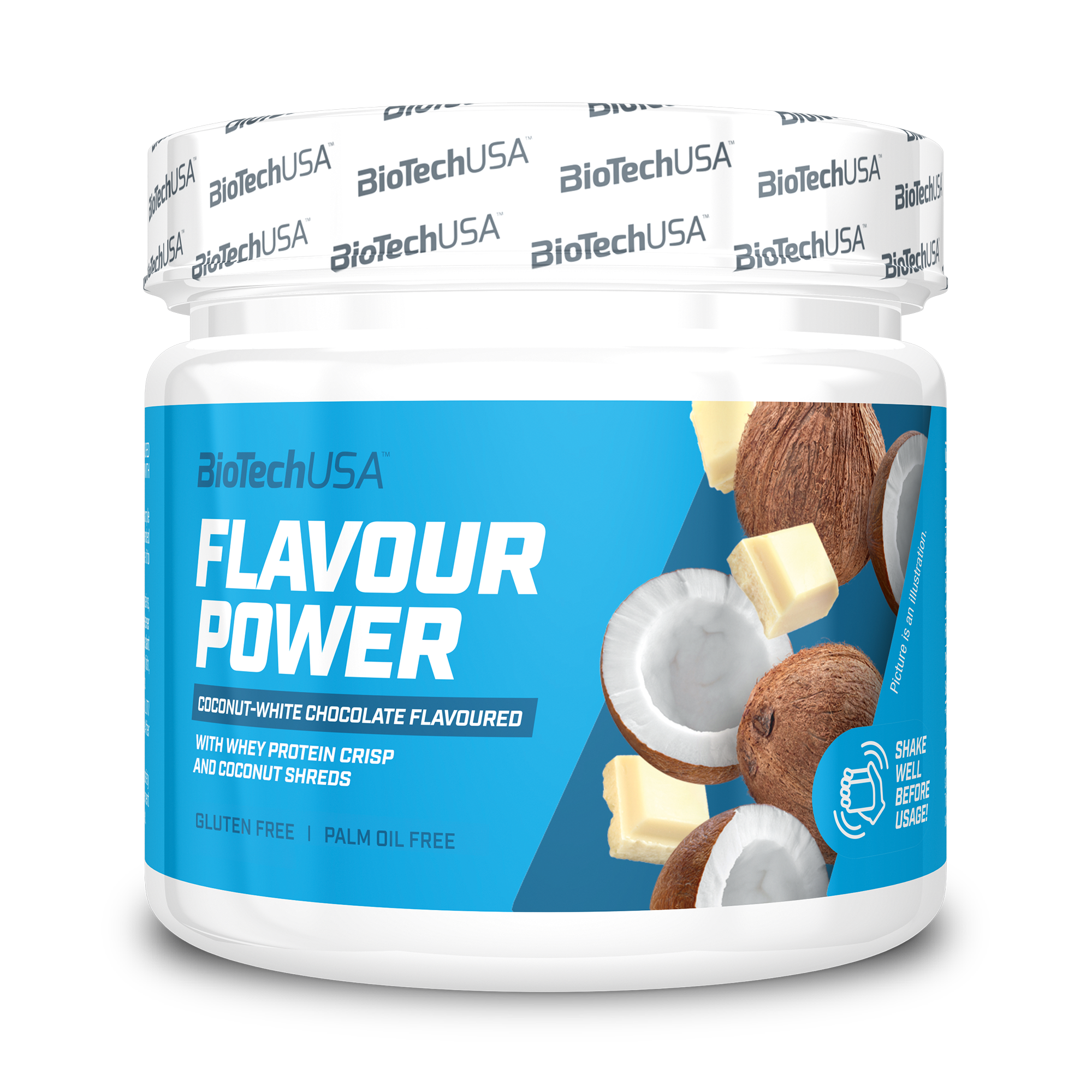 Pudra cu Indulcitor, BioTechUSA, Flavour Power, 160g, Coconut-WhiteChocolate