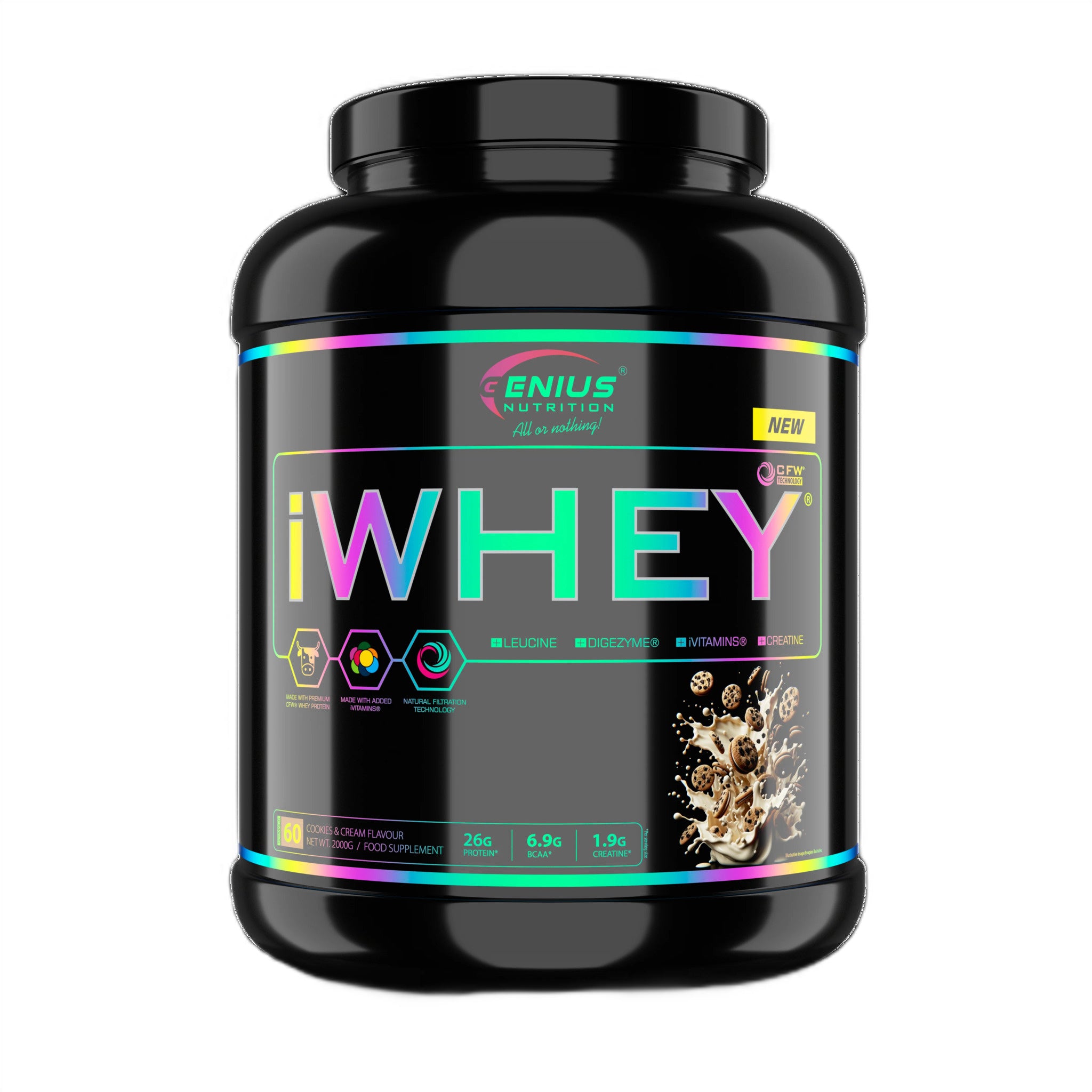 Concentrat Proteic din Zer, Genius Nutrition, iWhey, 2000g