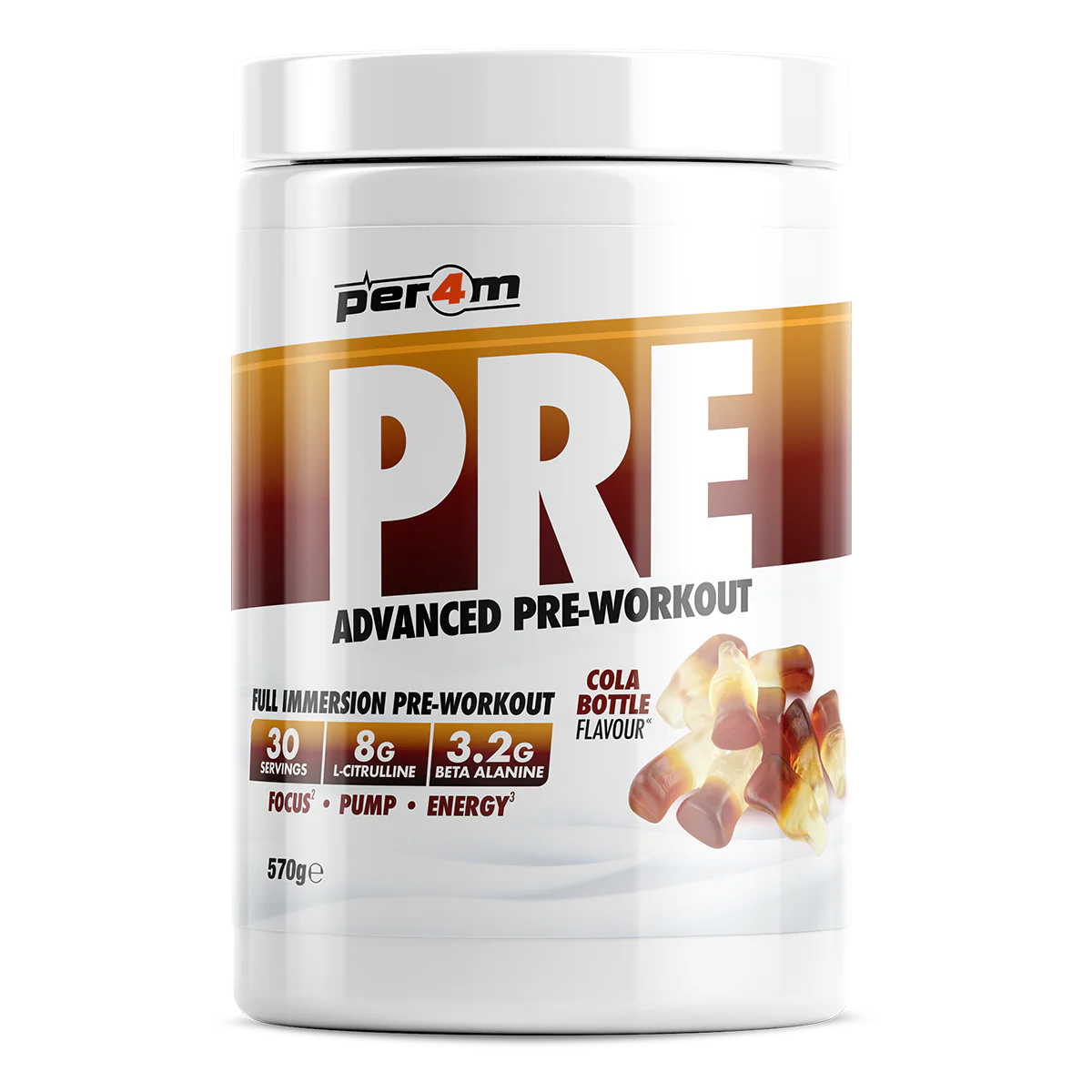 Pre-Workout, Per4m, PRE Advanced Formula, 570g