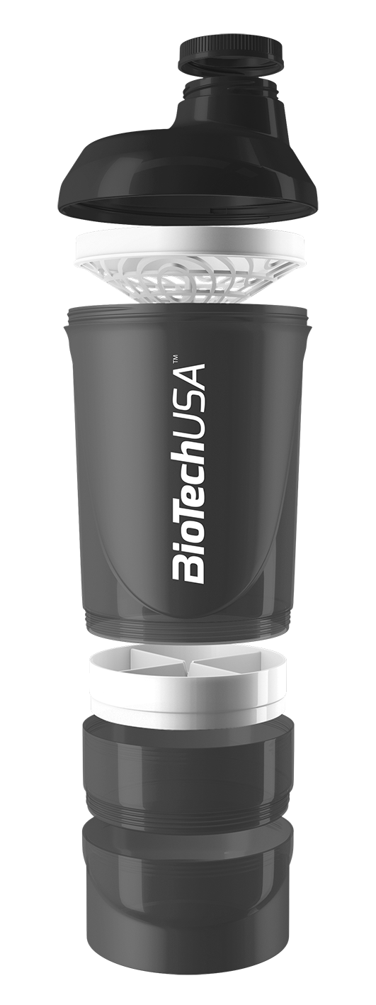 Shaker Compartimentat, BioTechUSA, Shaker Wave + Compartimente, 600ml