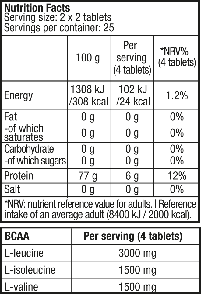 Aminoacizi BCAA tablete - BioTechUSA Bcaa 6000 100tabs