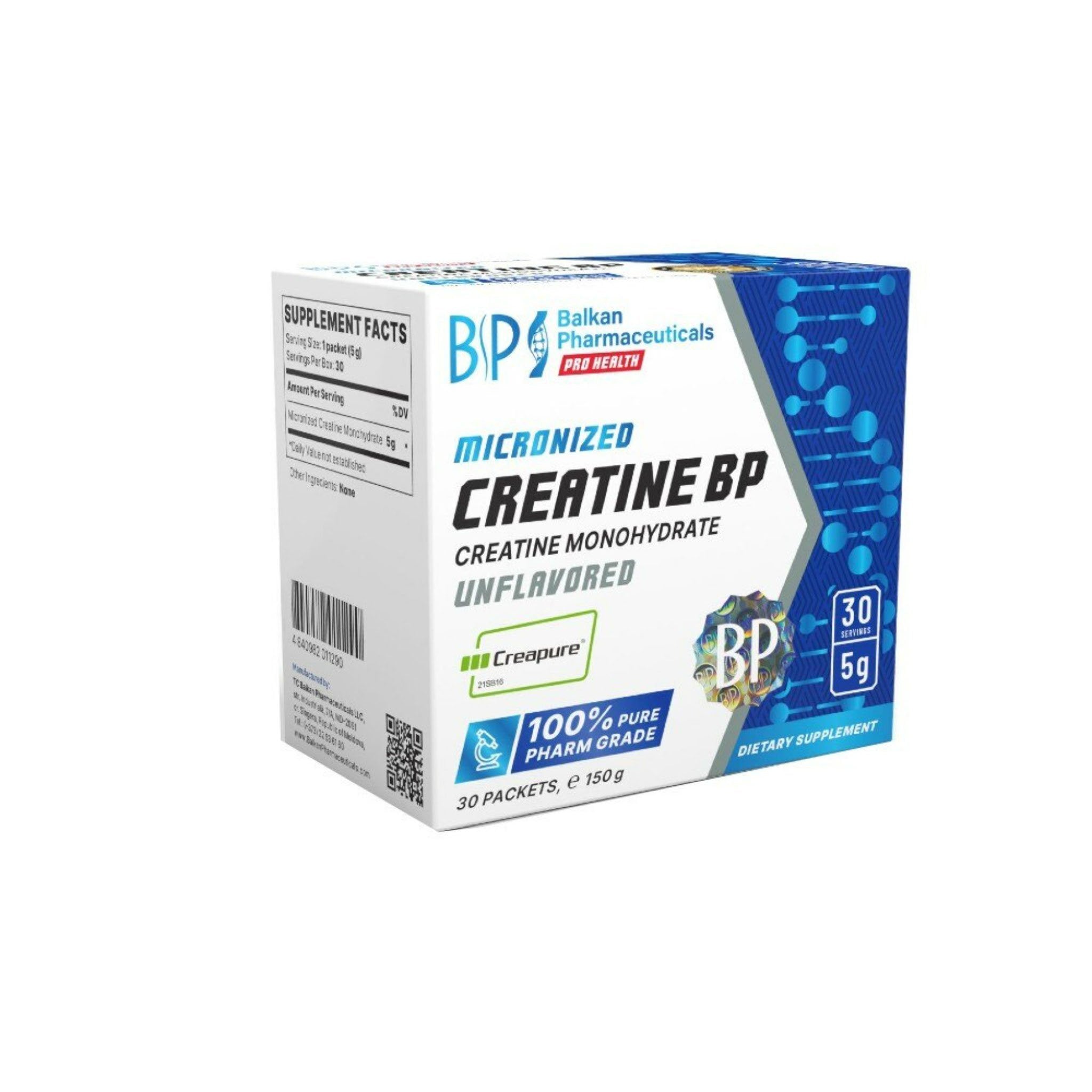 Creatina Monohidrata, Balkan Pharmaceuticals, Creatine BP, 30plic x 5g