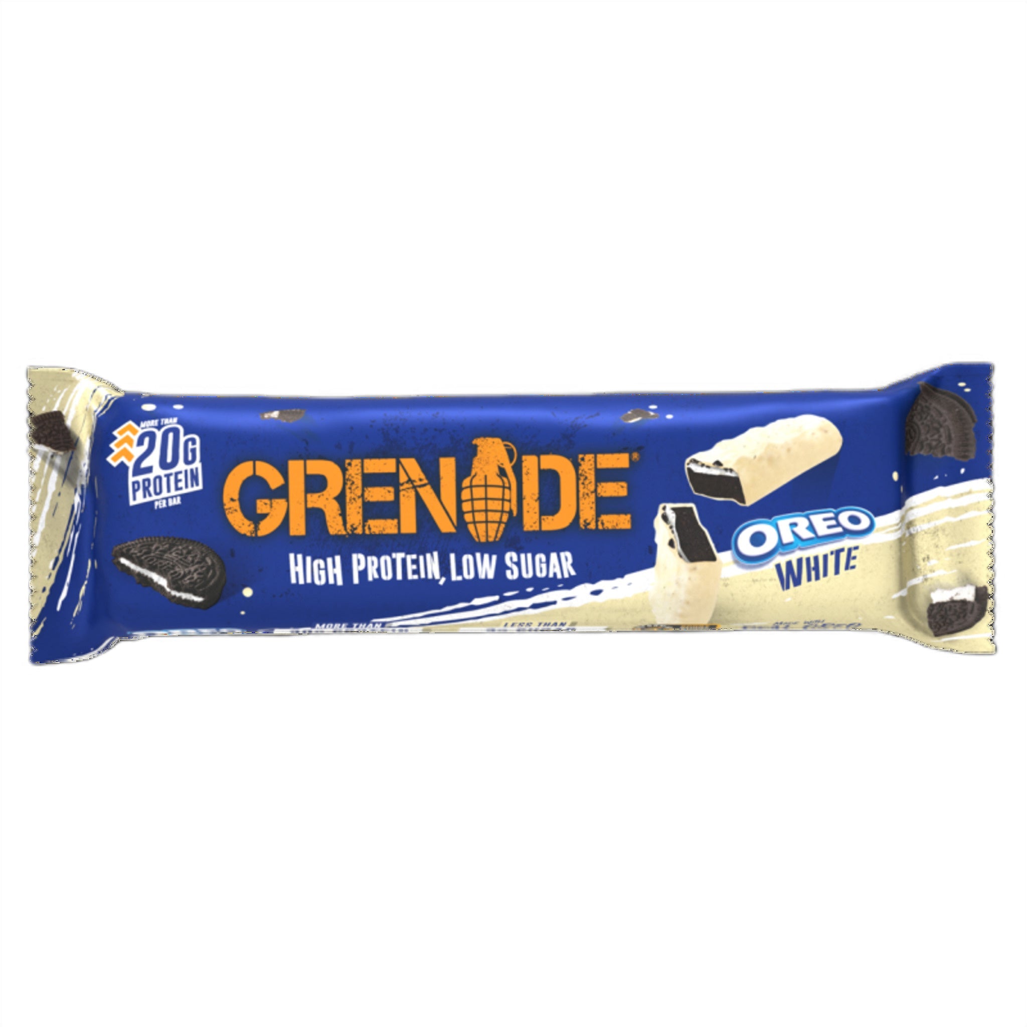 Baton Proteic, Grenade, Baton Proteic cu Ciocolata Alba si Oreo, 60g