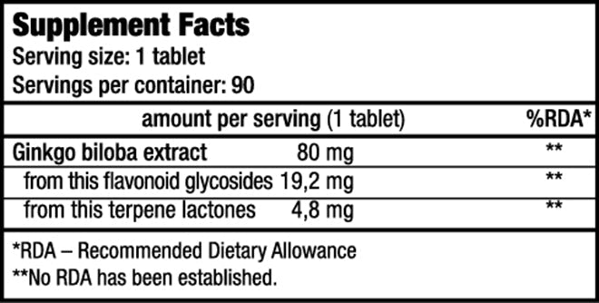 BioTechUSA Gingko Biloba 90tabs