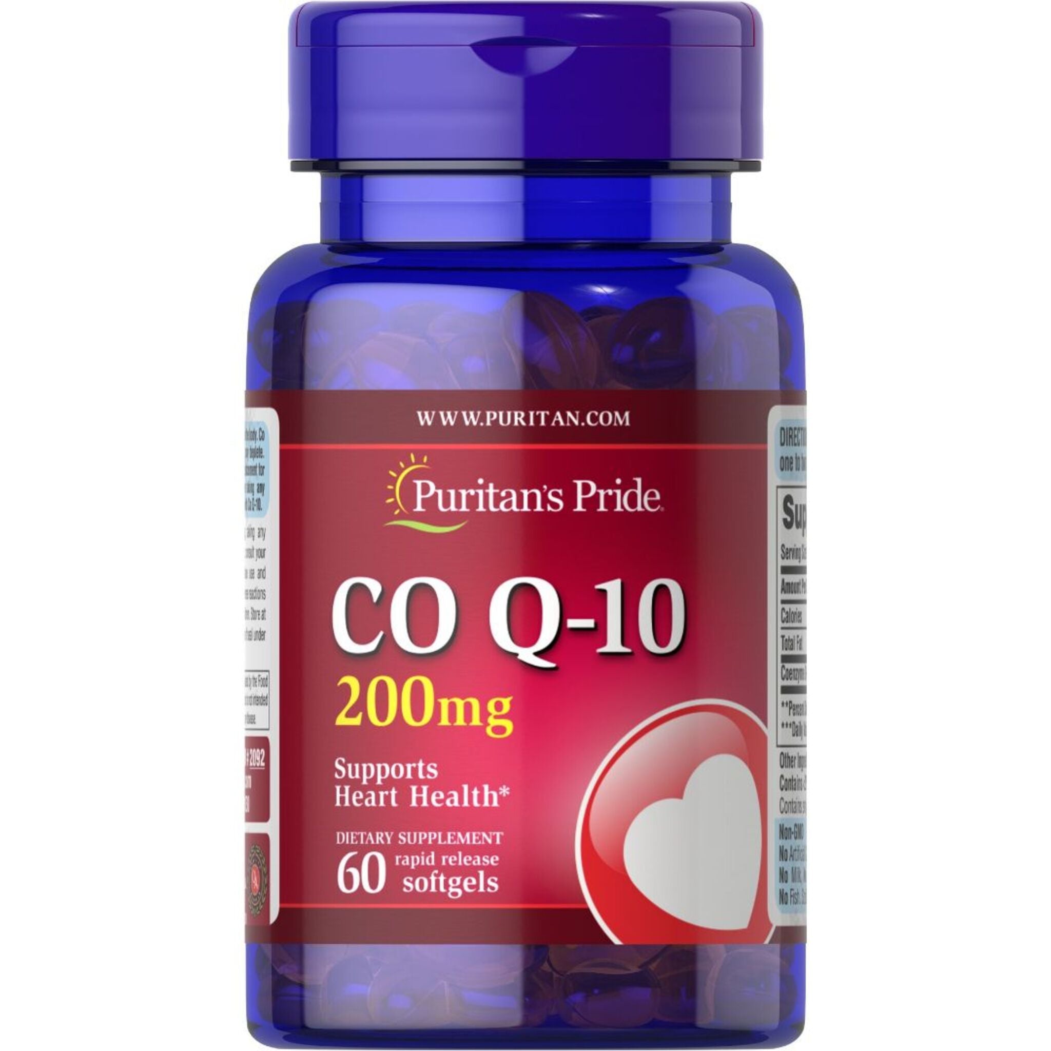 Coenzima Q10, Purita's Pride, Coenzyme Q-10 200mg, 60softgels