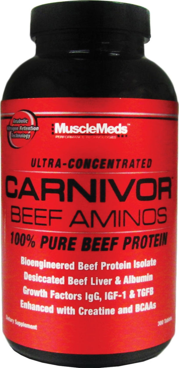 Complex de aminoacizi din vita , Muscle Meds Aminos Carnivor Beef, 300 tablete - gym-stack.ro