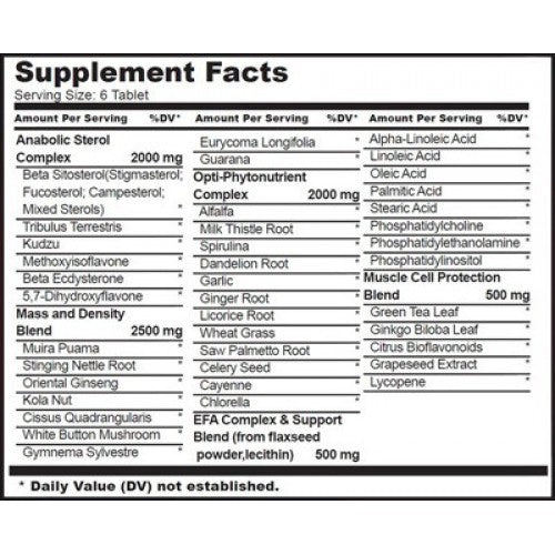 Complex masa musculara, Universal, Natural Sterol Complex, 180tabs