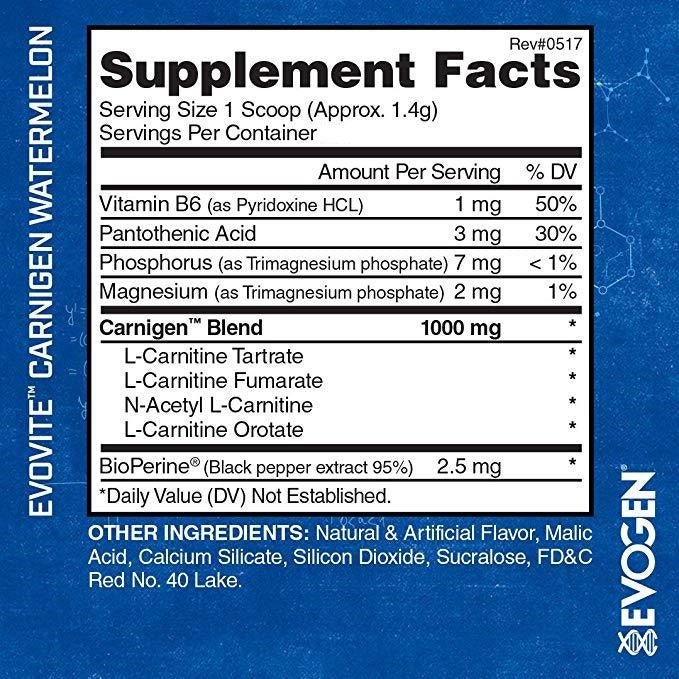 L-Carnitina Pudra, Evogen, Carnigen, 70g
