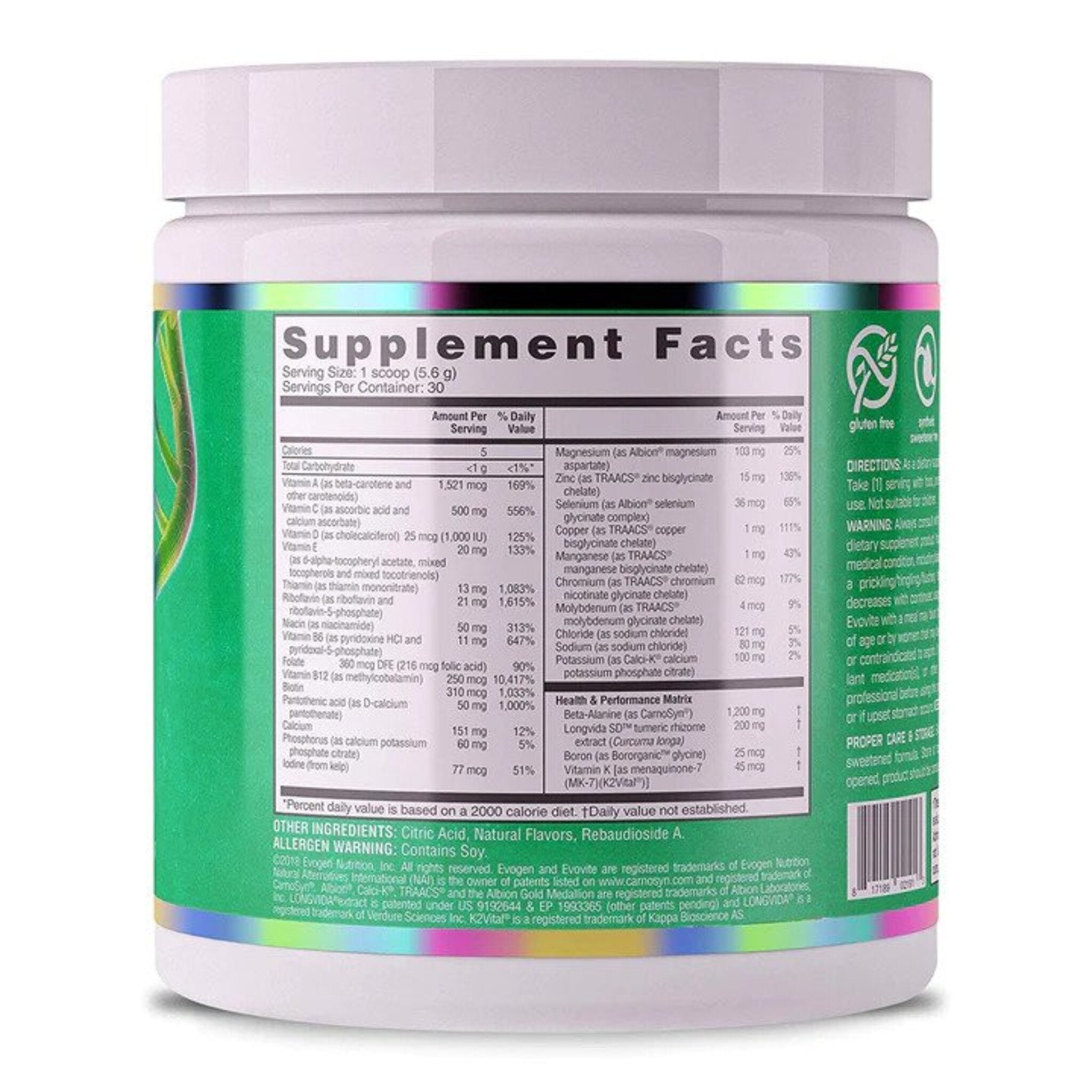 Complex Vitamine si Minerale, Evogen Naturals, Evovite, 180g