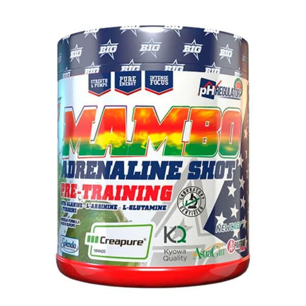Pre-antrenament, Big Mambo Adrenaline Shot Green Apple, 400g - gym-stack.ro
