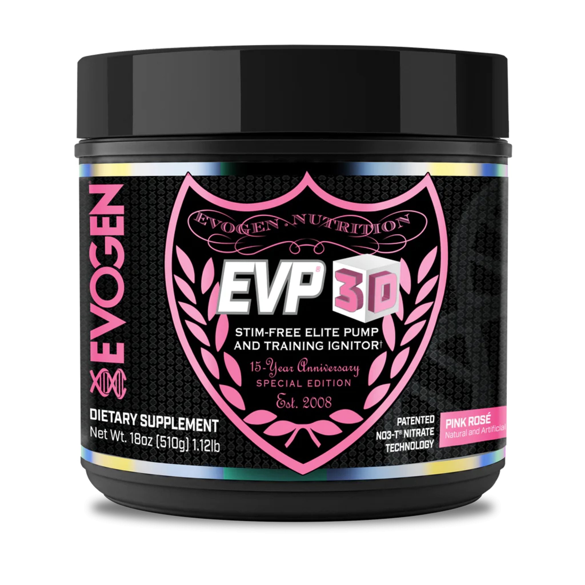 Pre-Workout fara cafeina, Evogen, EVP 3D Pink Rose, 510g