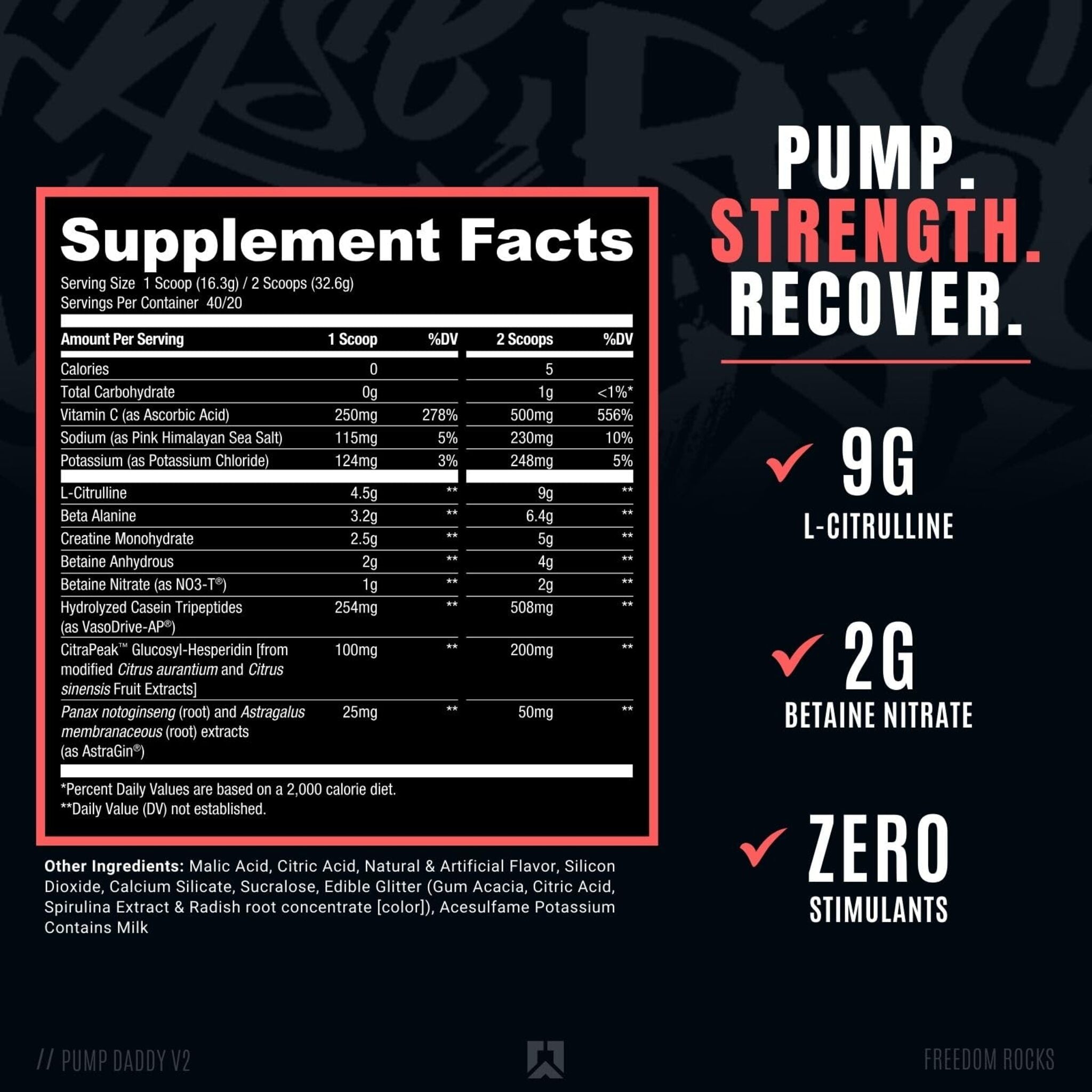 Pre-Workout fara Cafeina, Ryse, Pump Daddy V2, 652g