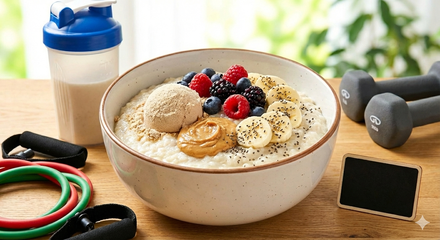 Mic dejun proteic cu cremă de orez pentru pasionații de fitness